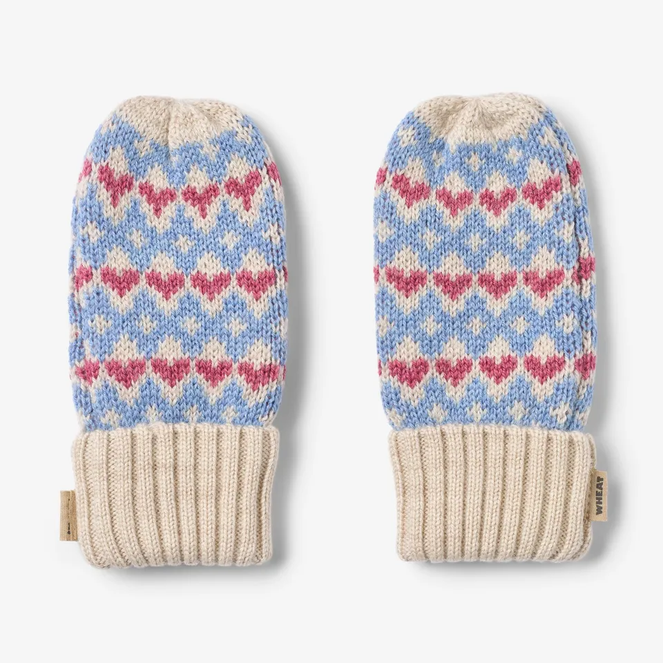 wheat-haansi-f-ustlinge-blue-merinowolle-jacquard image 1