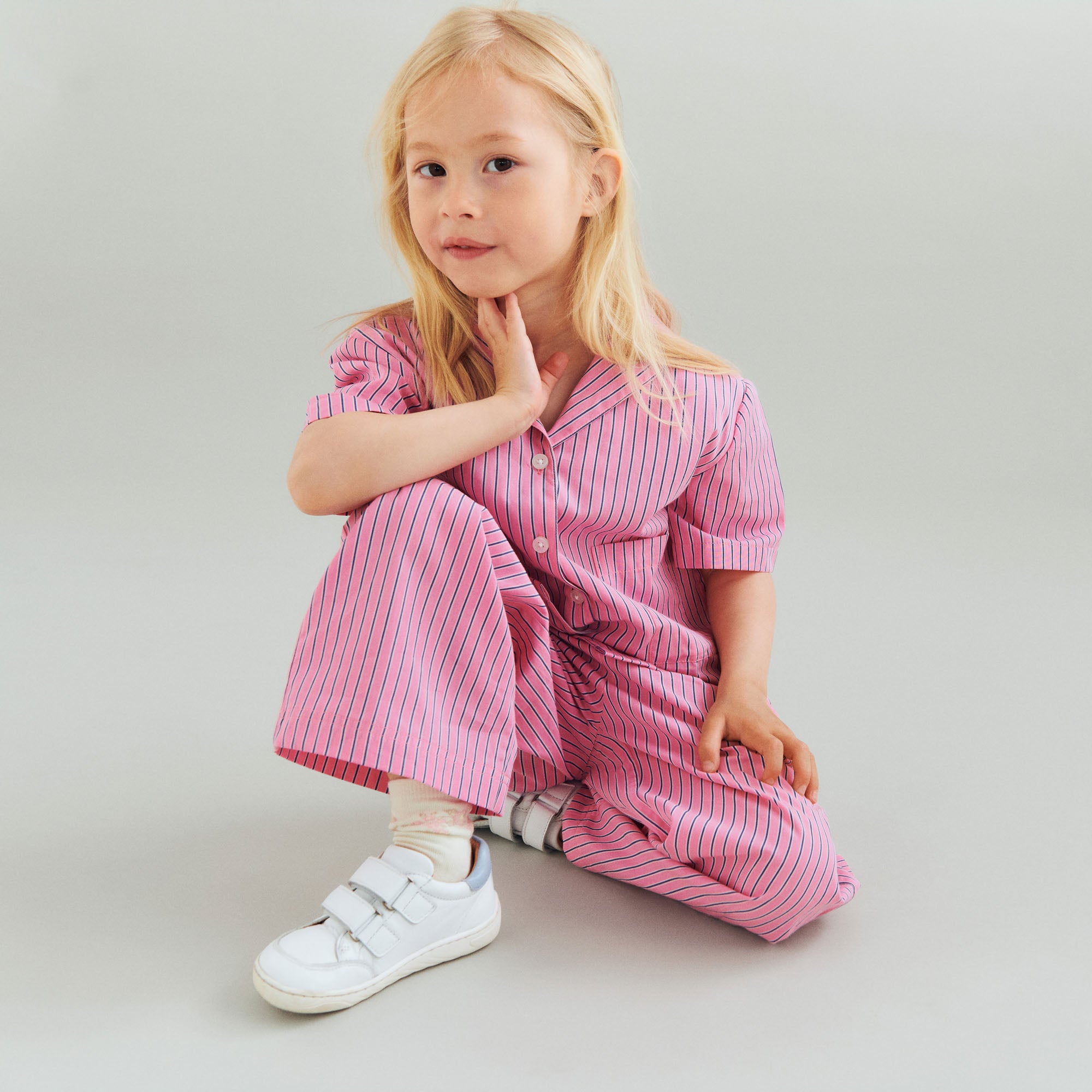 wheat-vilma-kurzarmhemd-pink-stripe-bio-baumwolle image 2