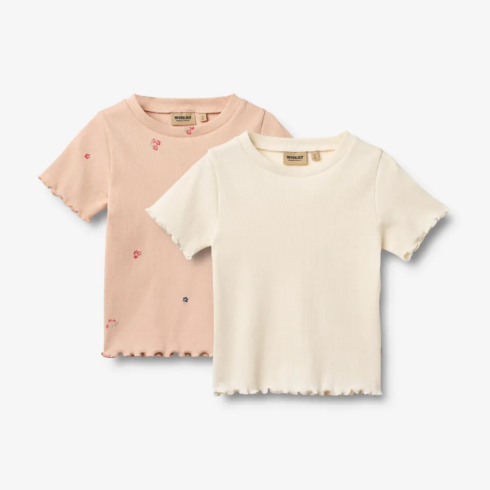 wheat-alicia-t-shirt-2er-set-rose-flowers-bio-baumwolle image 1