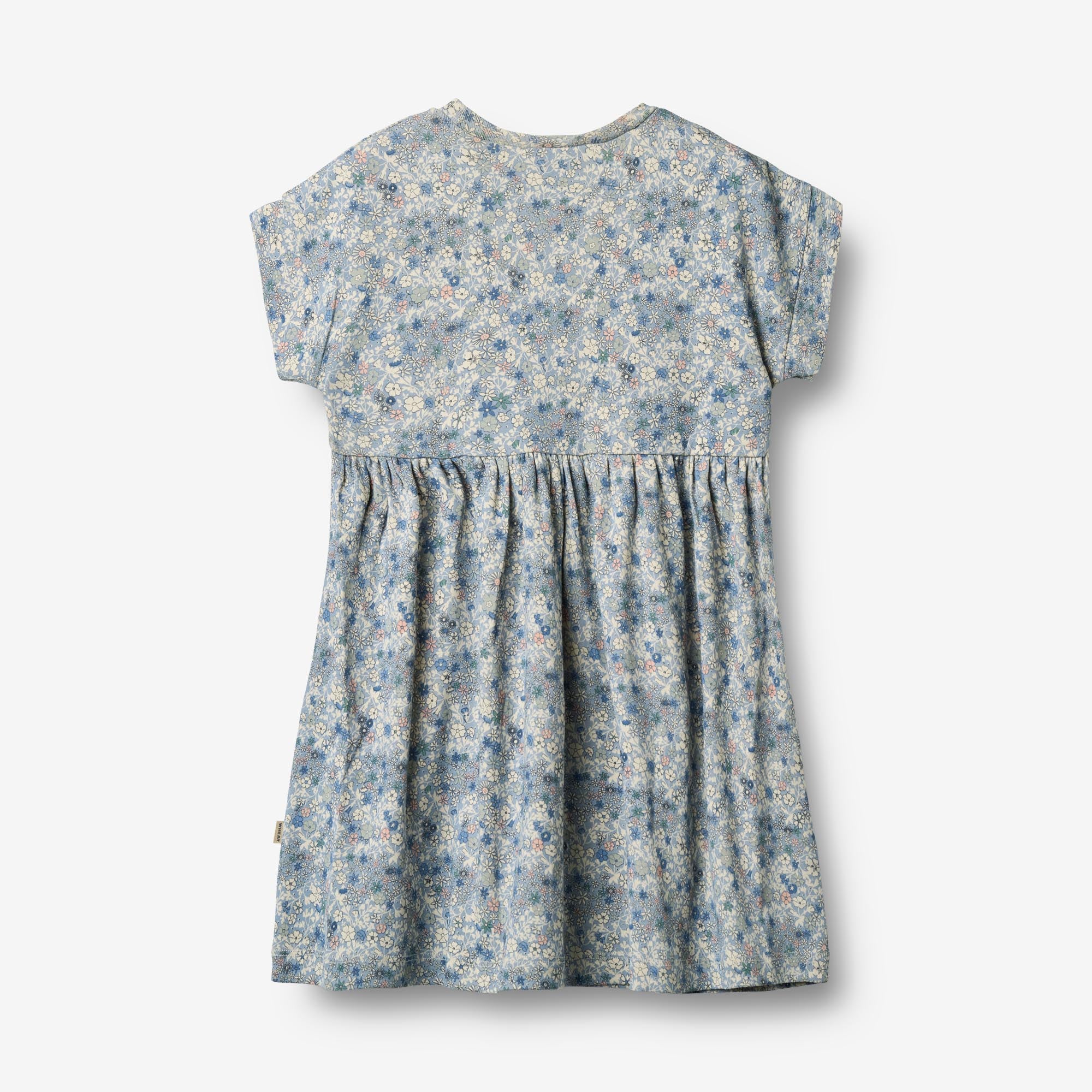 wheat-emilie-jerseykleid-blue-summer-flowers-bio-baumwolle image 3