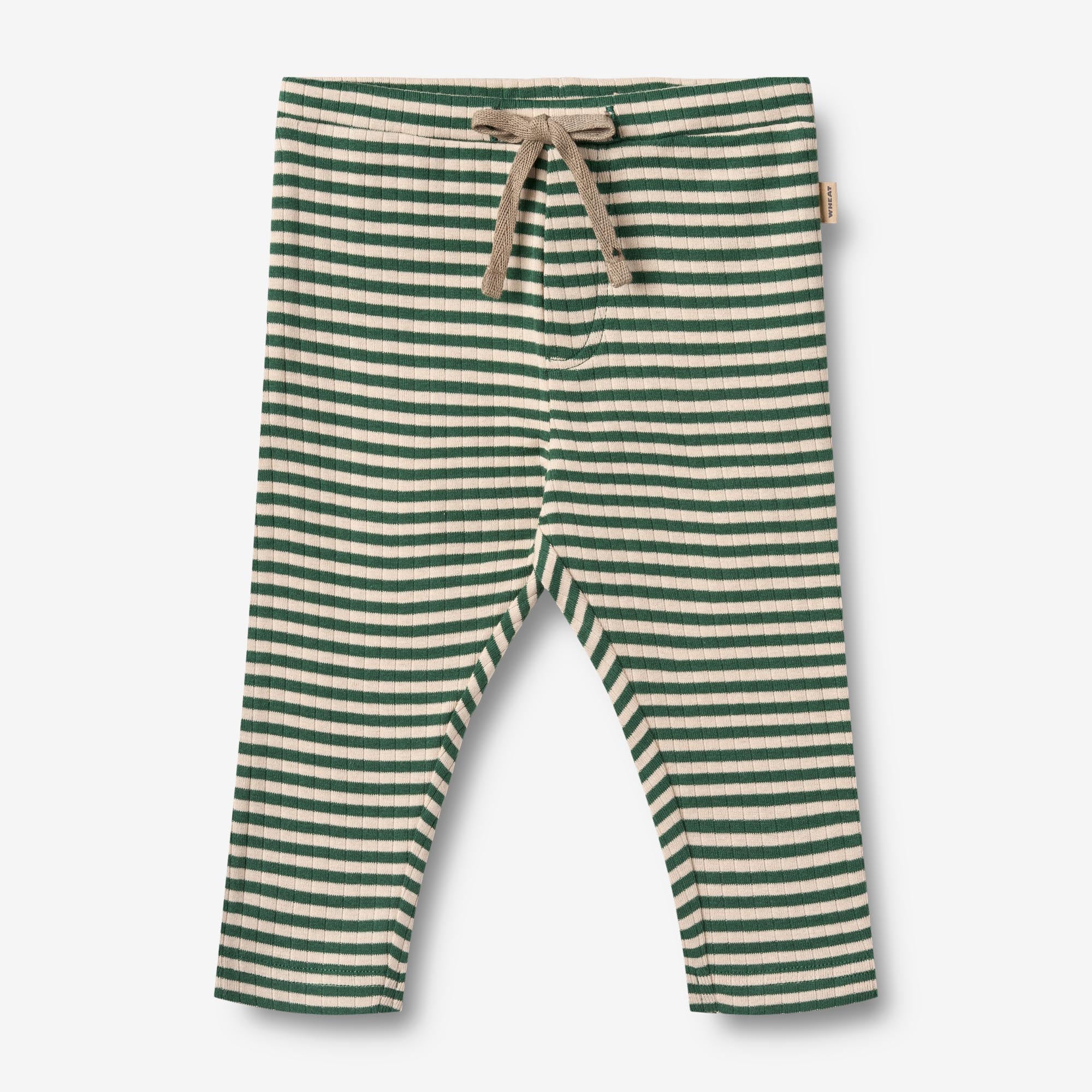 wheat-manfred-jersey-babyhose-green-stripe-bio-baumwolle image 1