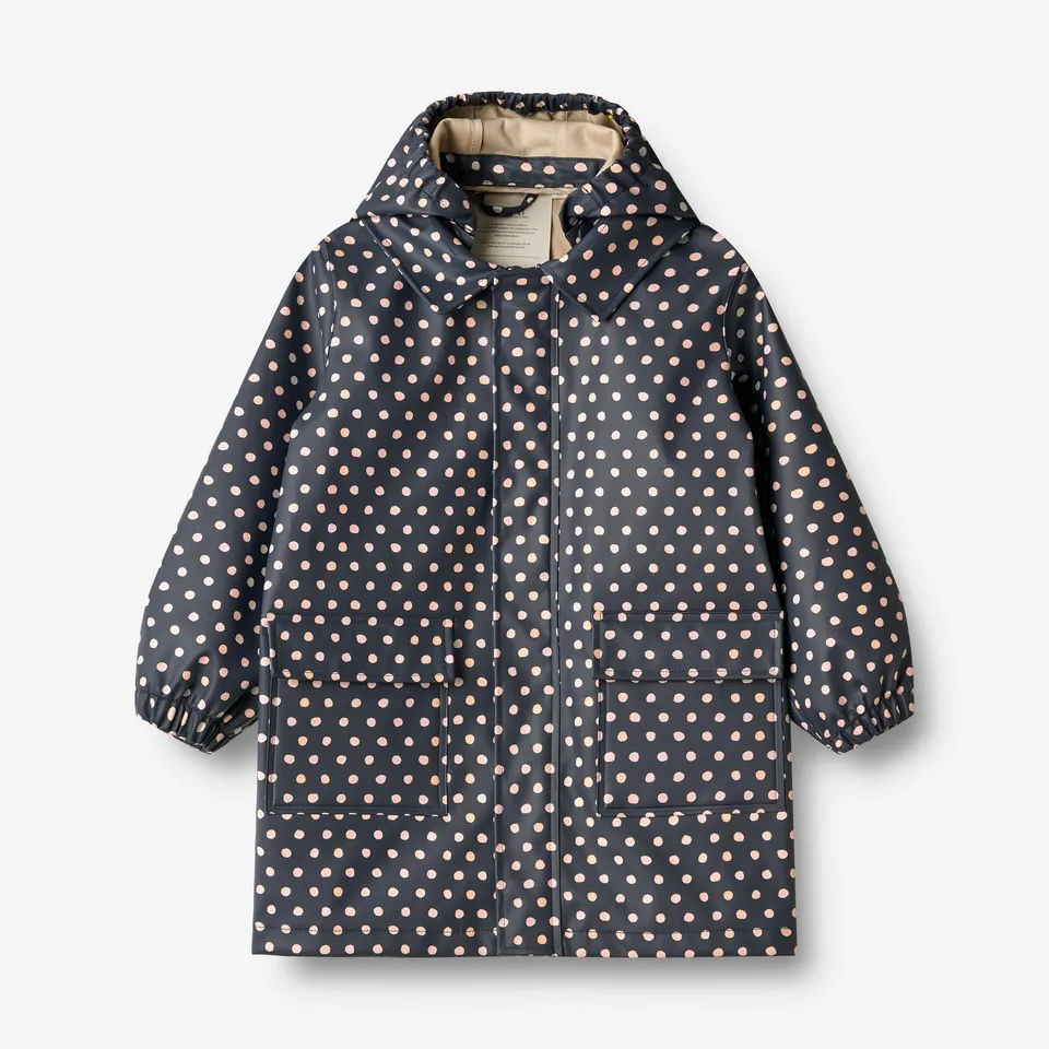 wheat-finley-regenjacke-ink-dots-kinder-regenmantel-wasserdicht image 1