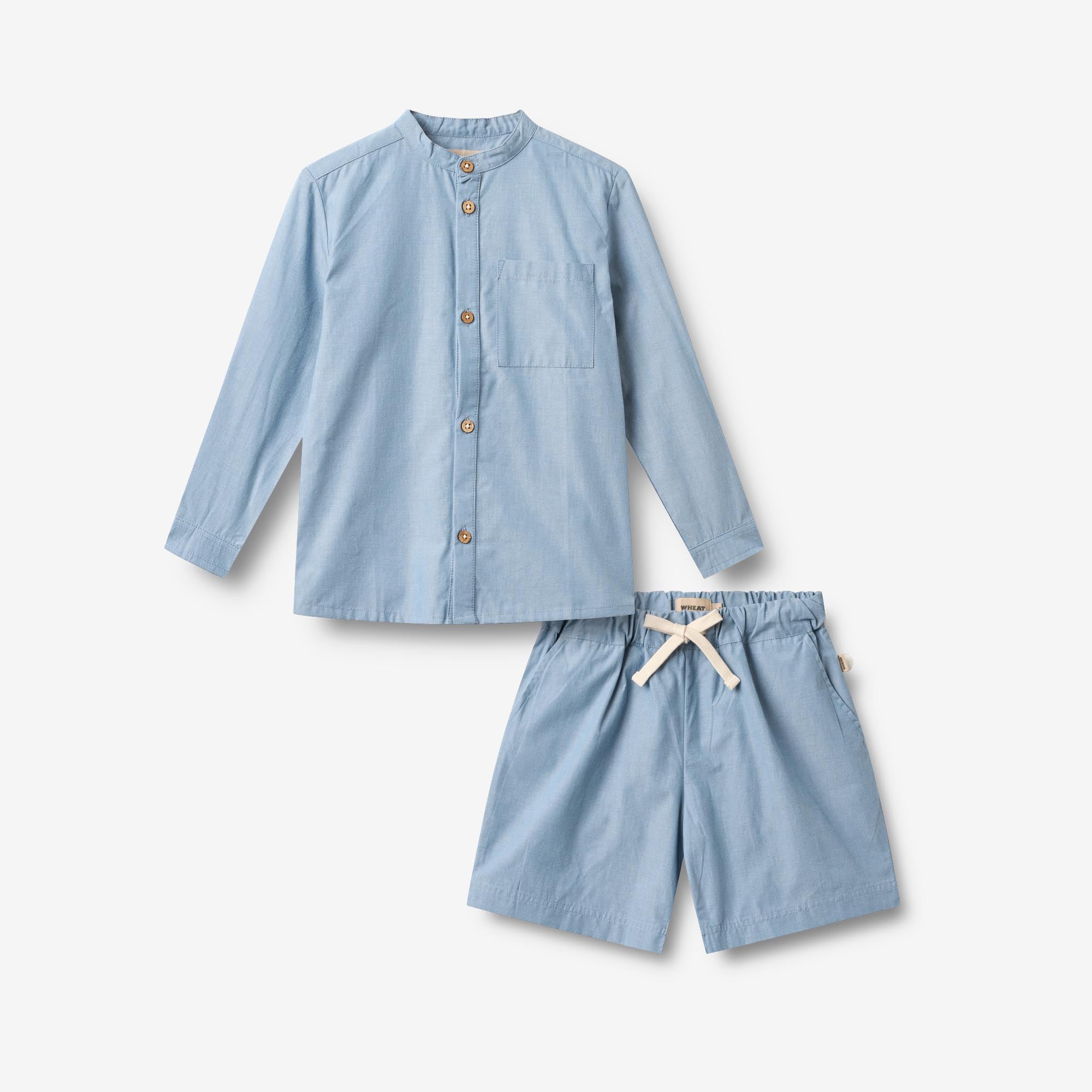 wheat-willum-hemd-shorts-set-blue-chambrey-bio image 1