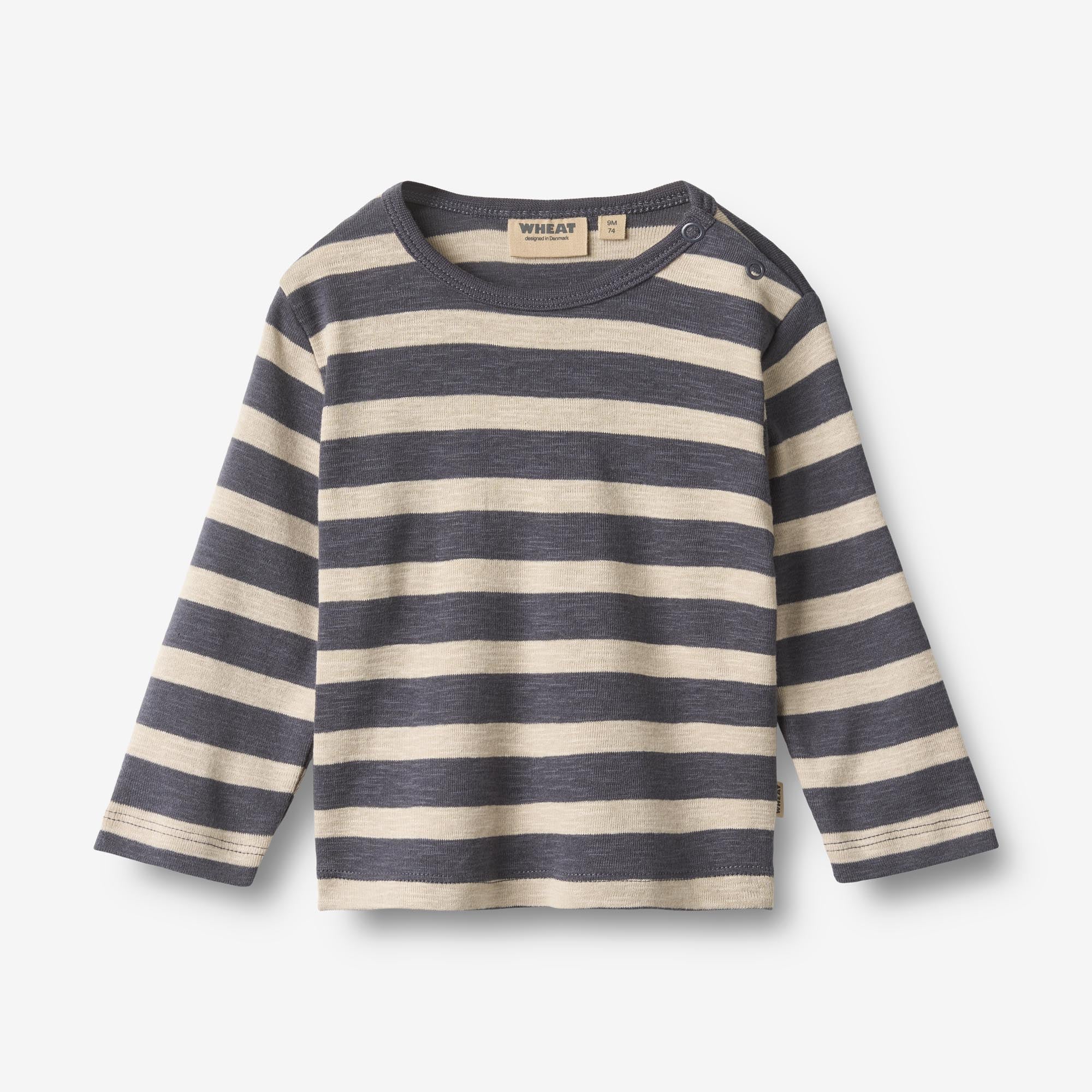 wheat-milo-langarmshirt-greyblue-stripe-bio-baumwolle image 1