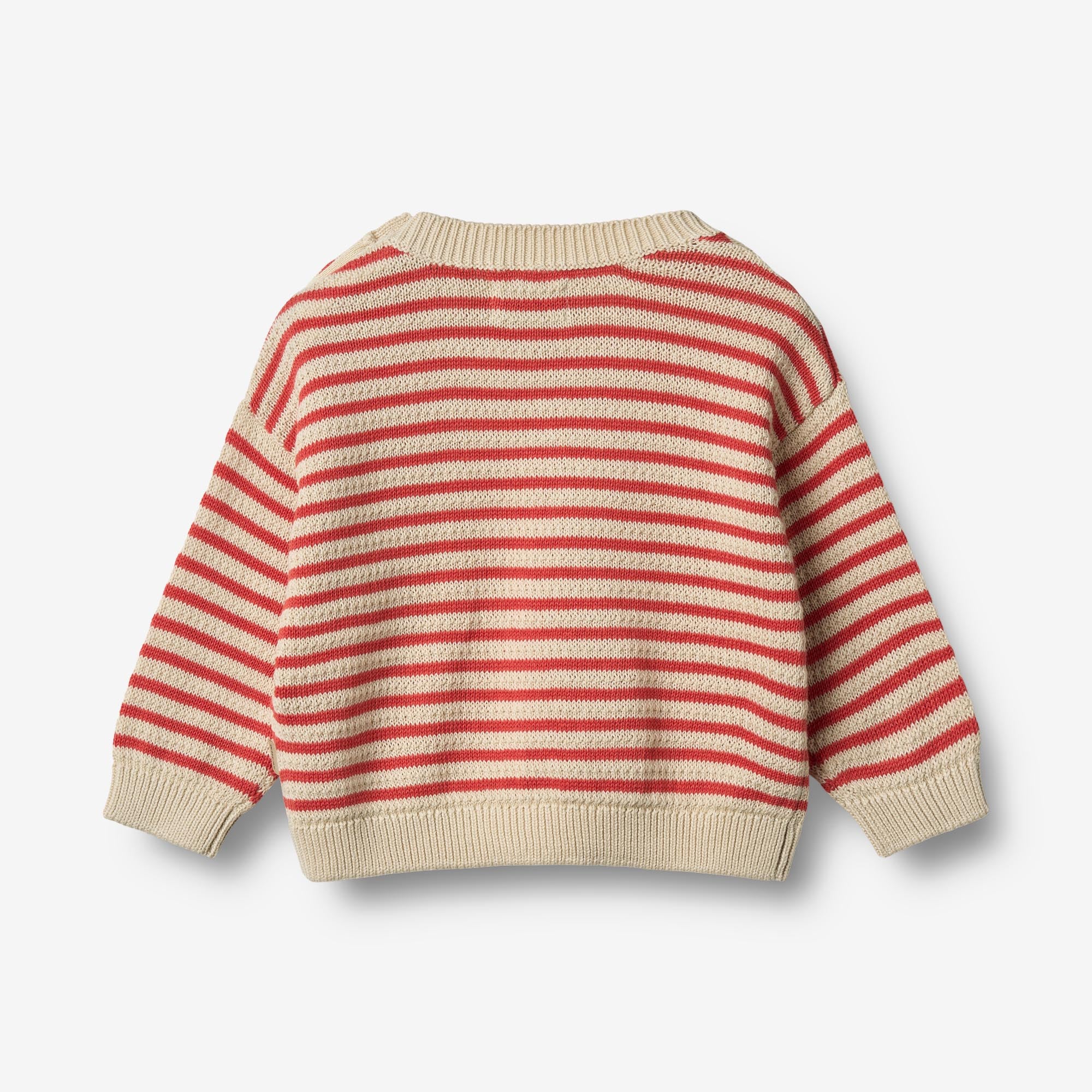 wheat-leise-strickpullover-baby-red-stripe-bio image 3