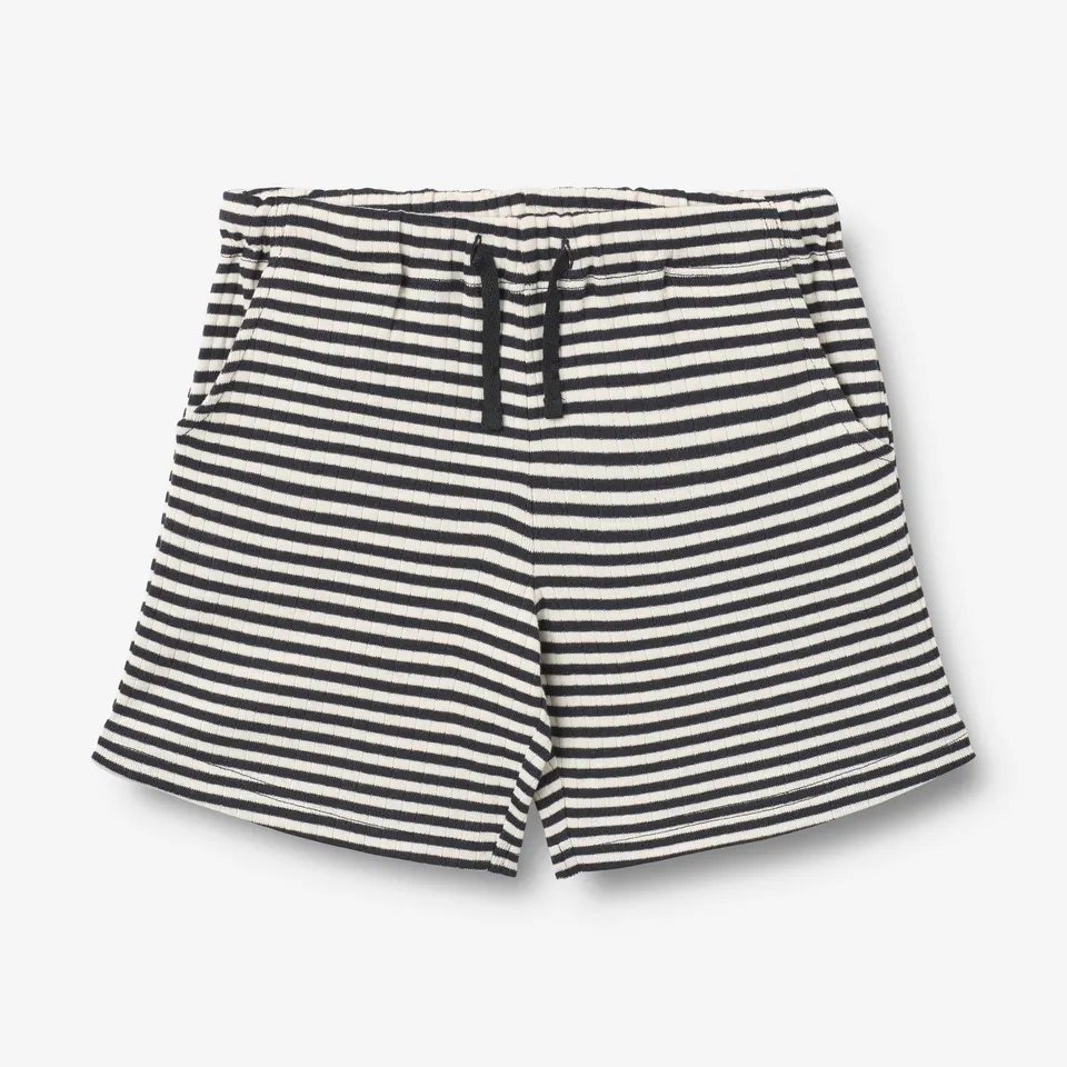 wheat-kalle-jersey-shorts-navy-rib-stripe-bio-baumwolle image 1