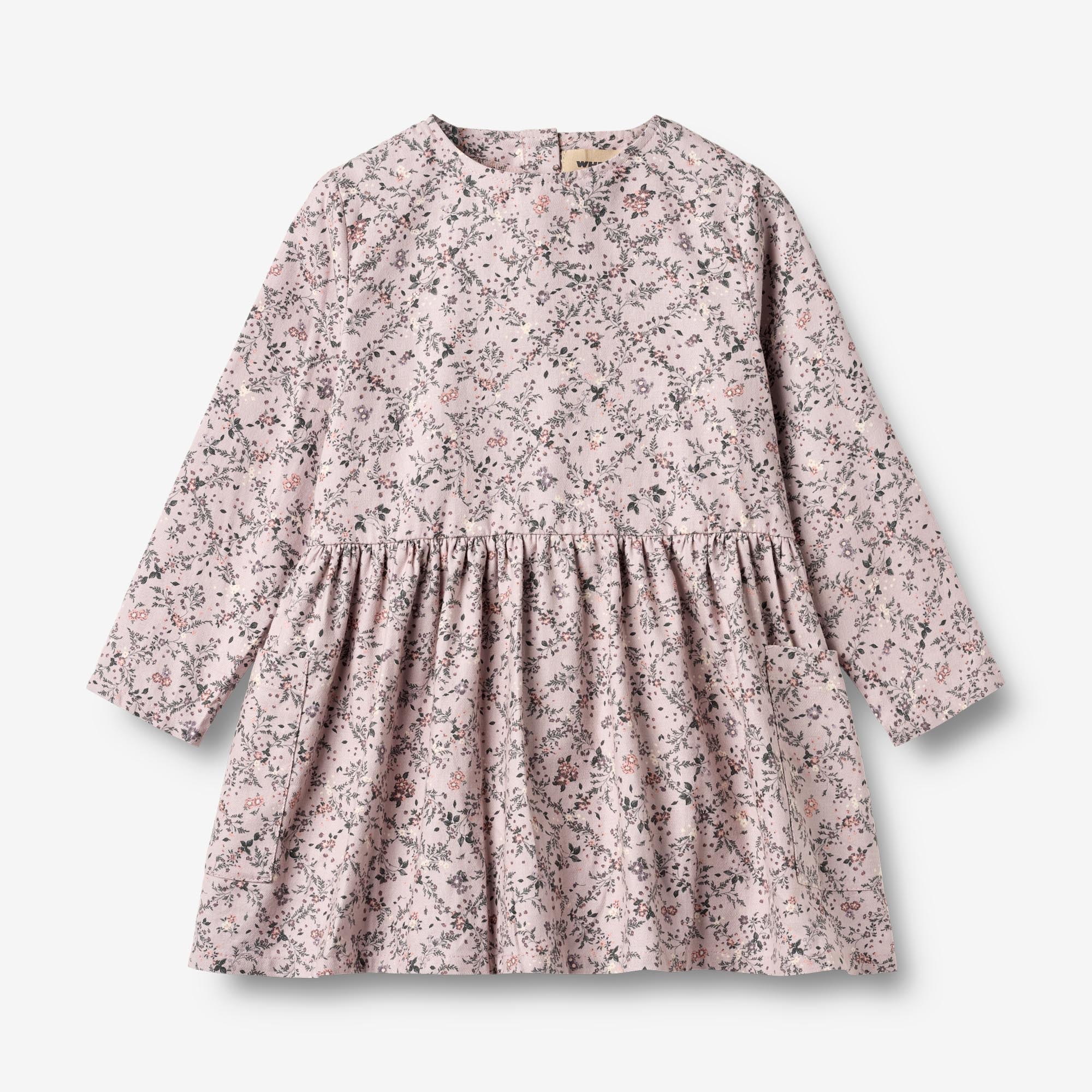 wheat-aima-kleid-lilac-checked-flowers-bio-baumwolle image 1