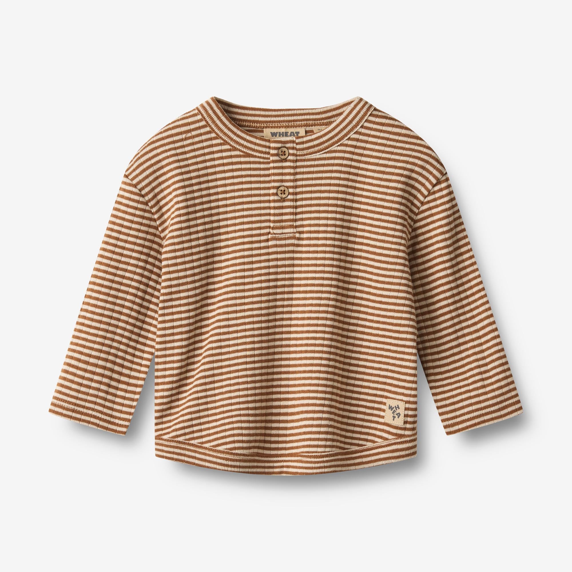 wheat-osvald-langarmshirt-warm-hazel-stripe-bio-baumwolle-baby image 1