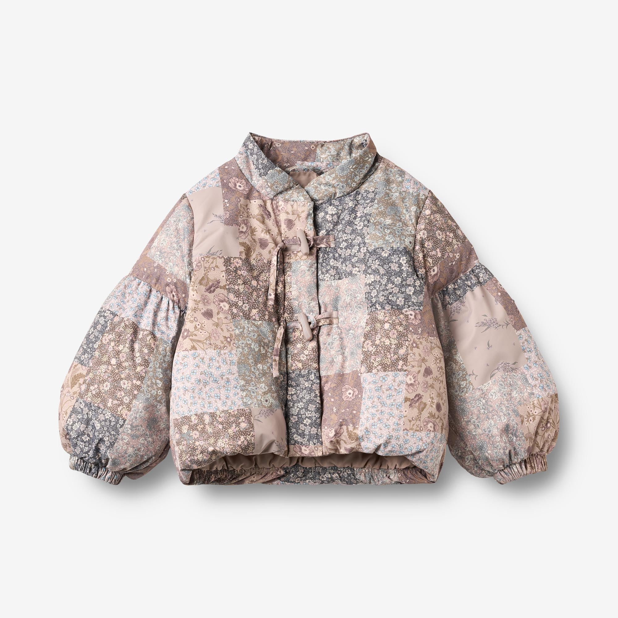 wheat-zallie-puffer-jacke-patchwork-flowers-wasserdicht image 1