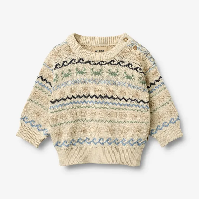 wheat-august-jacquard-pullover-sandshell-bio-baumwolle image 1