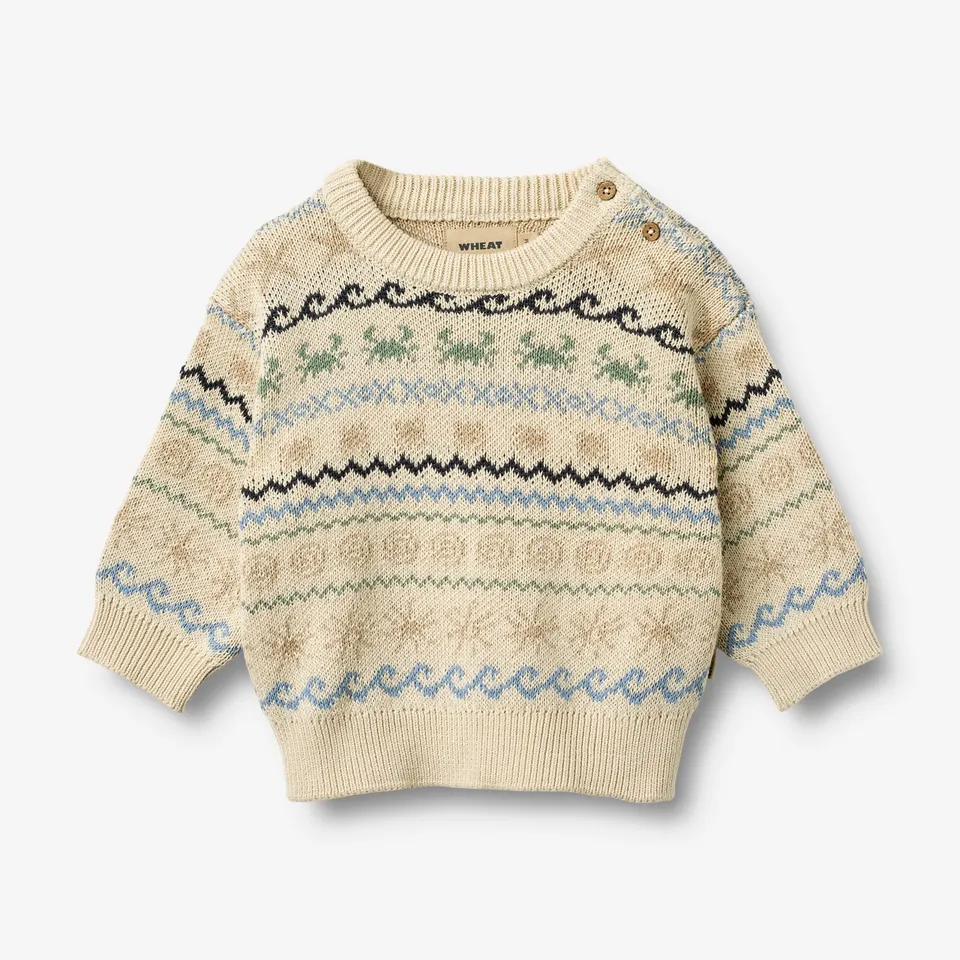 wheat-august-jacquard-pullover-sandshell-bio-baumwolle image 1