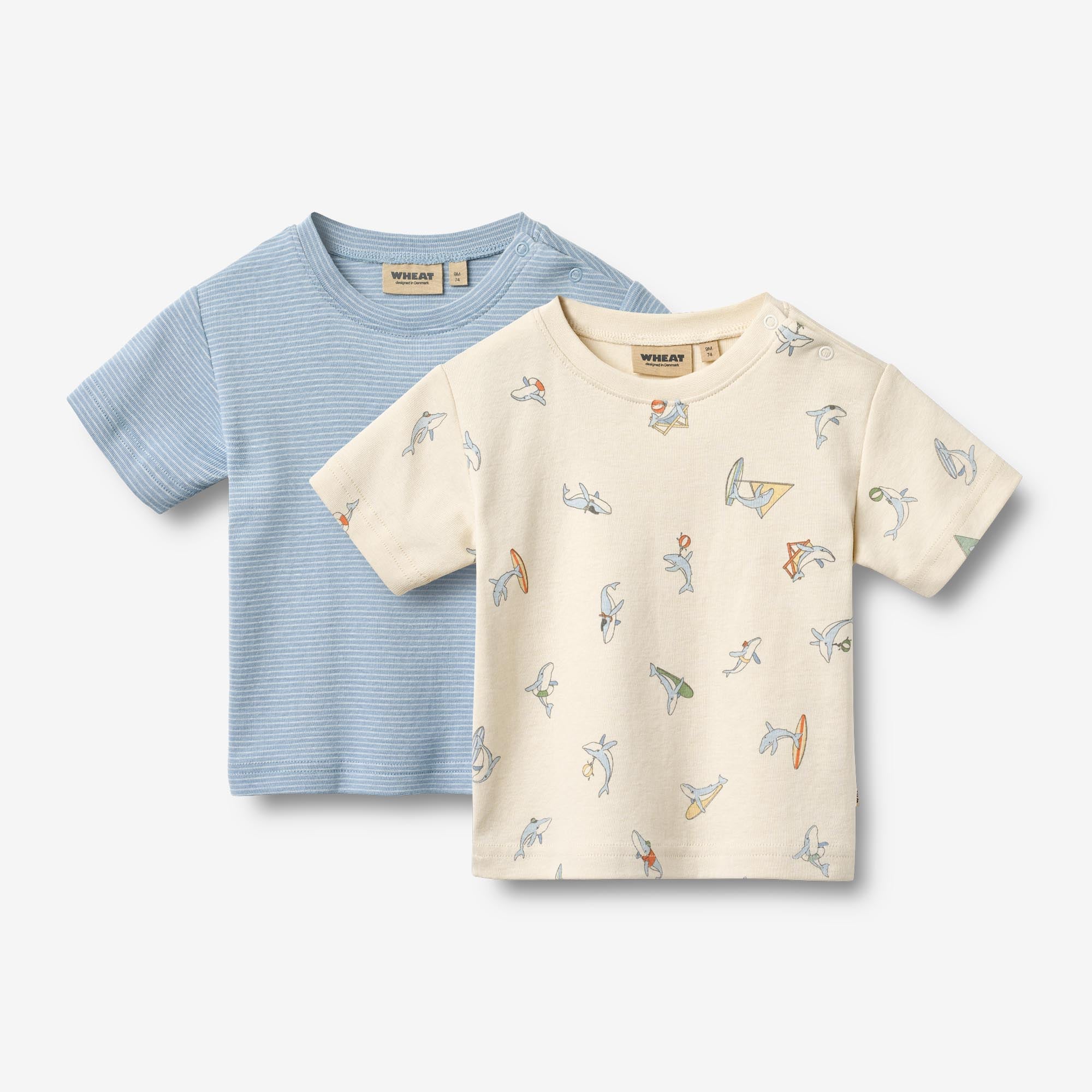 wheat-fabian-t-shirt-2er-whale-friends-gr-74-bio image 1