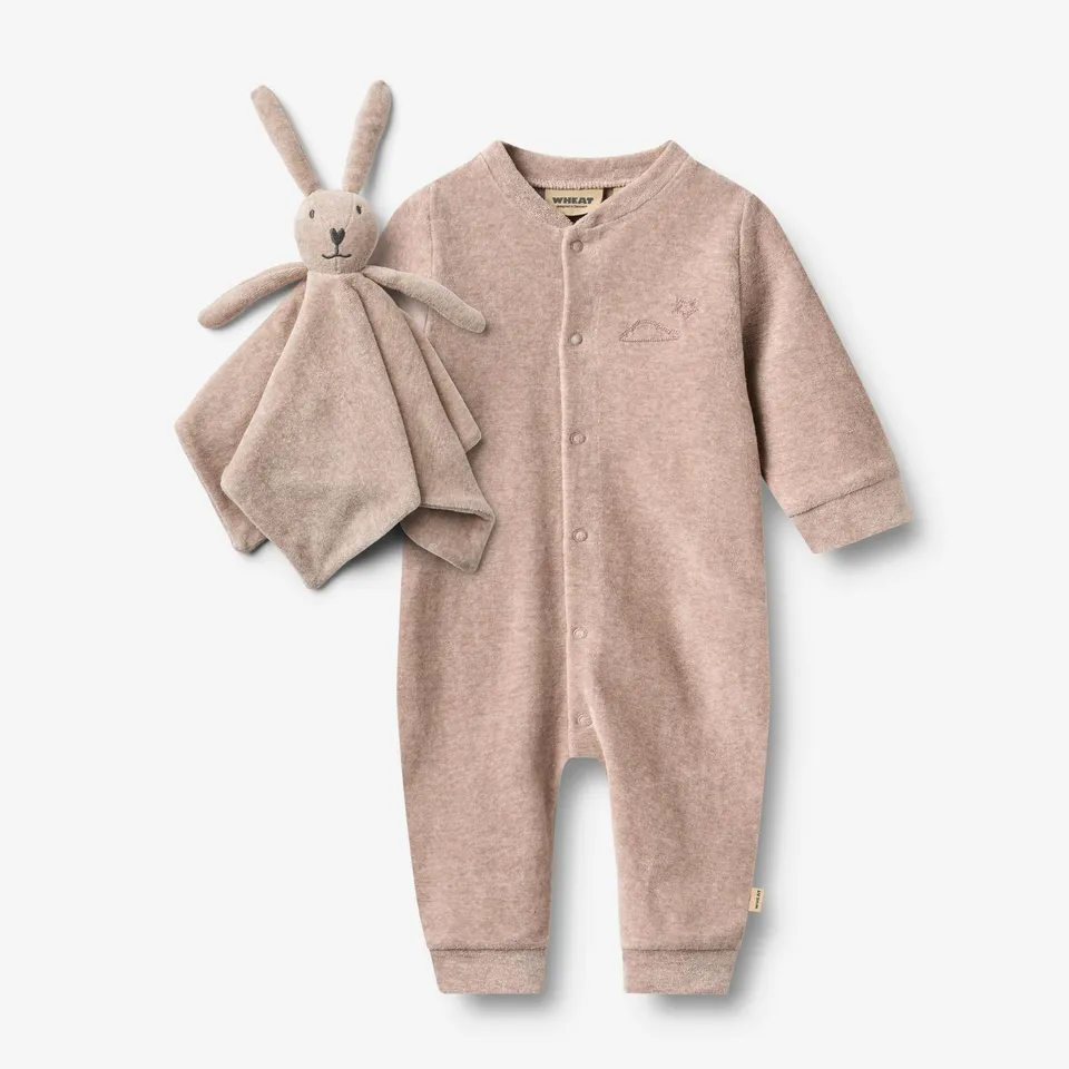 wheat-robin-baby-set-melange-rose-bio-baumwolle-geschenkbox image 1