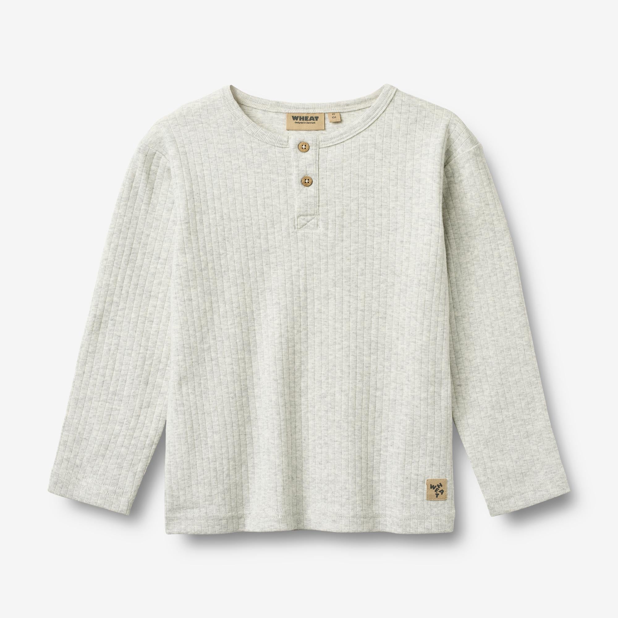 wheat-clothing-morris-langarmshirt-melange-grey-bio-baumwolle image 1