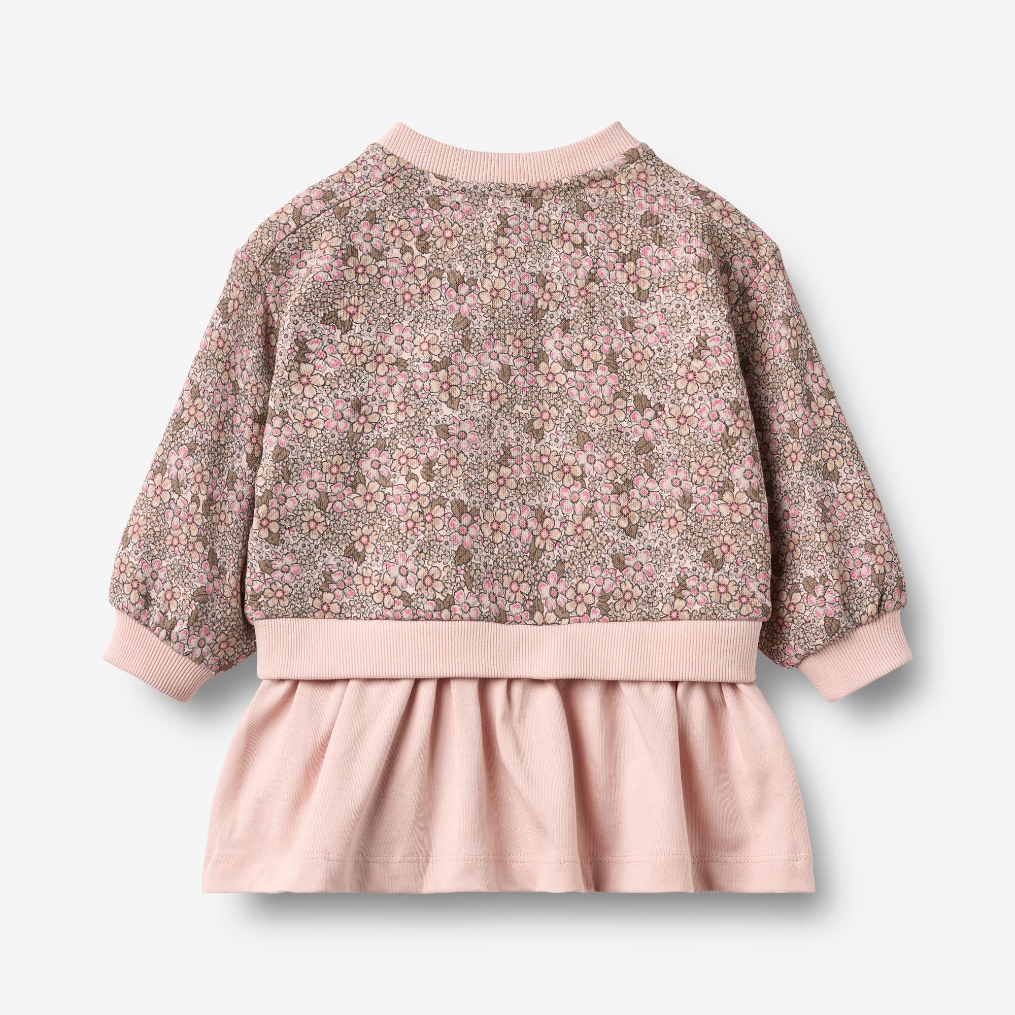 wheat-sweat-dress-maggie-kleid-rose-brown-flowers-bio image 2