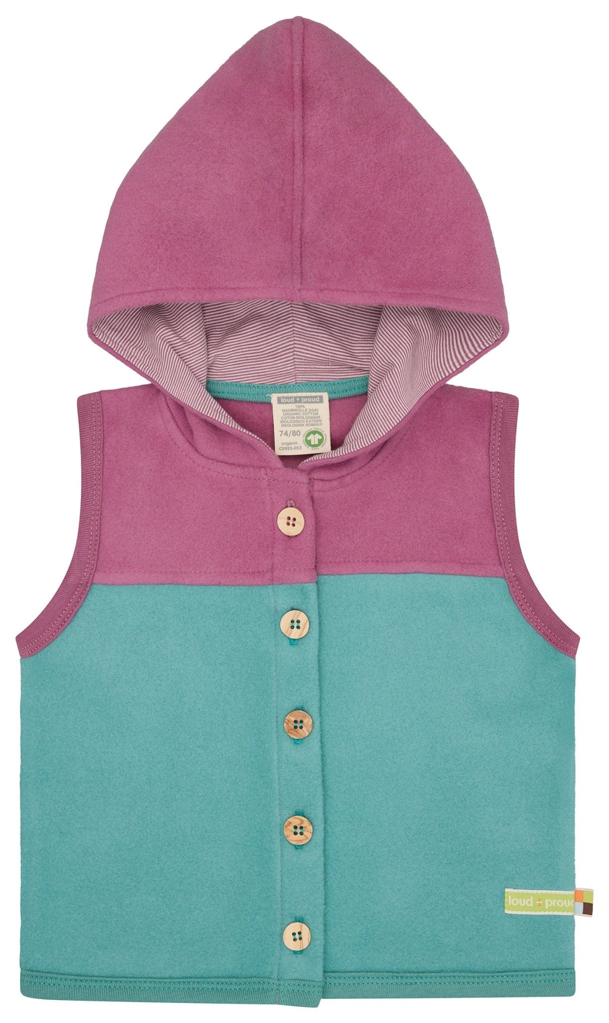 loud-proud-classics-weste-baumwoll-fleece-weste-curry-74-80 image 7