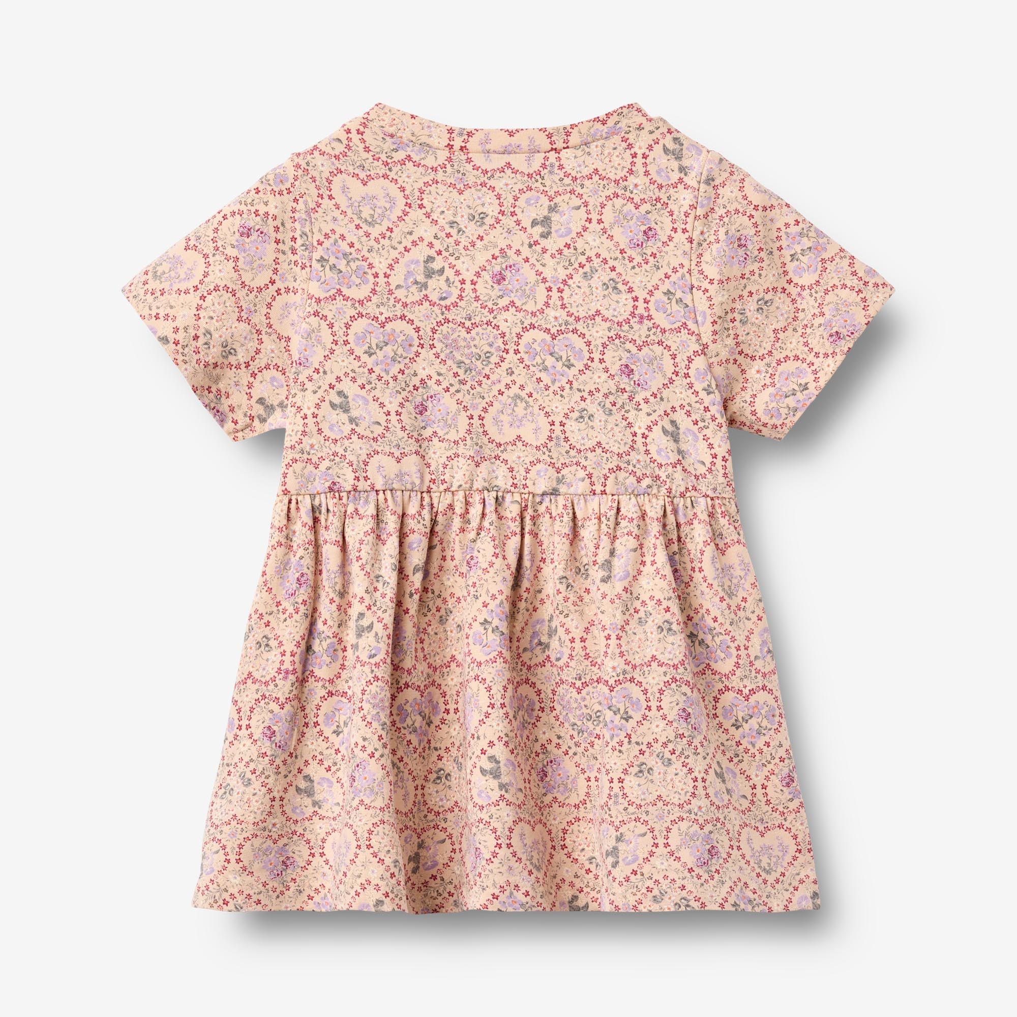 wheat-anna-jerseykleid-baby-kleid-magenta-heart-flowers image 2