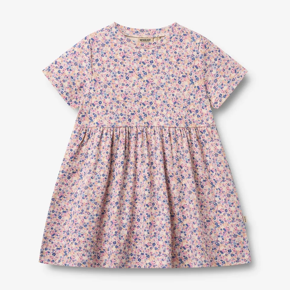 wheat-main-anna-jerseykleid-pink-blue-flowers-bio image 1