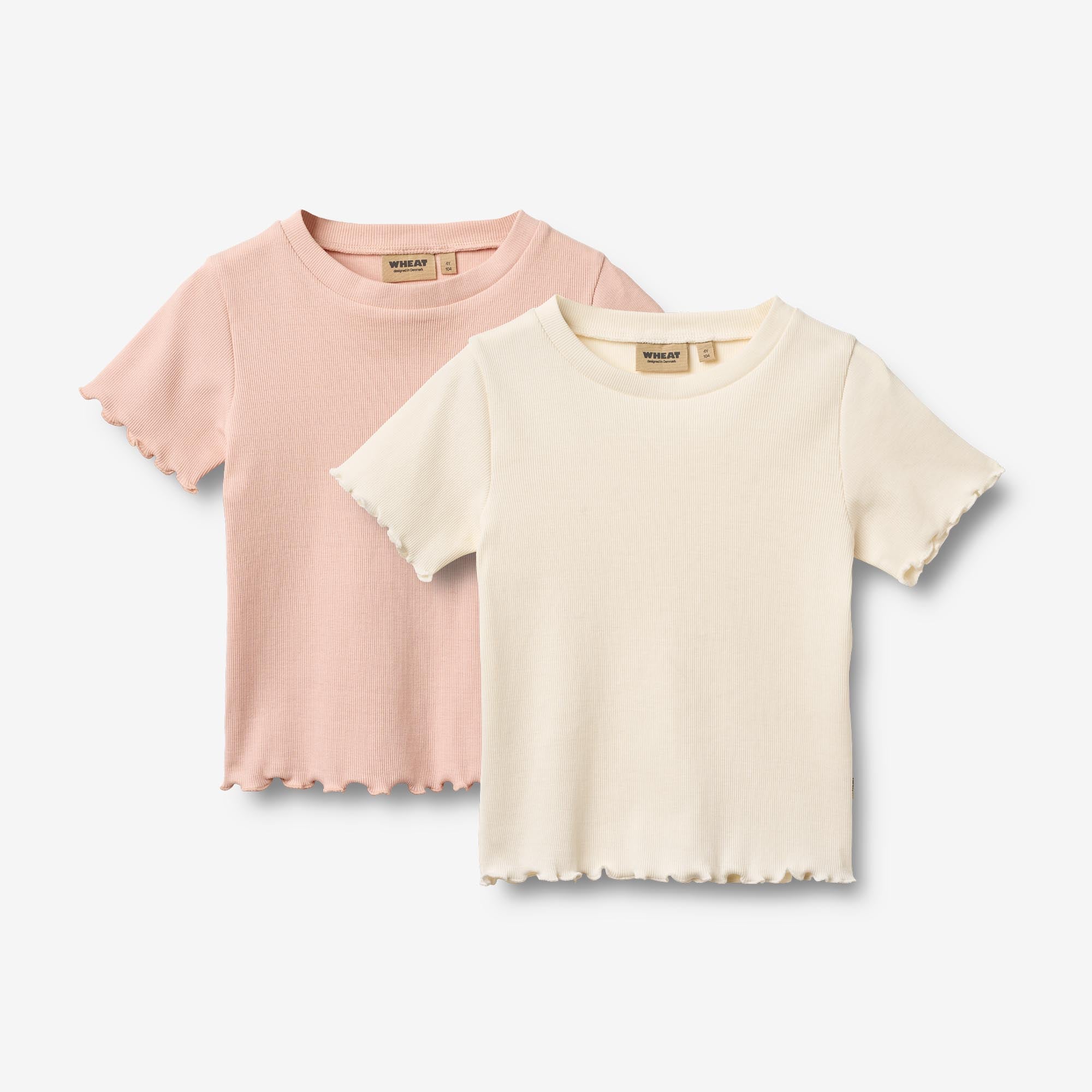wheat-alicia-t-shirt-s-s-kinder-ivory-2er-pack-bio-ripp image 1
