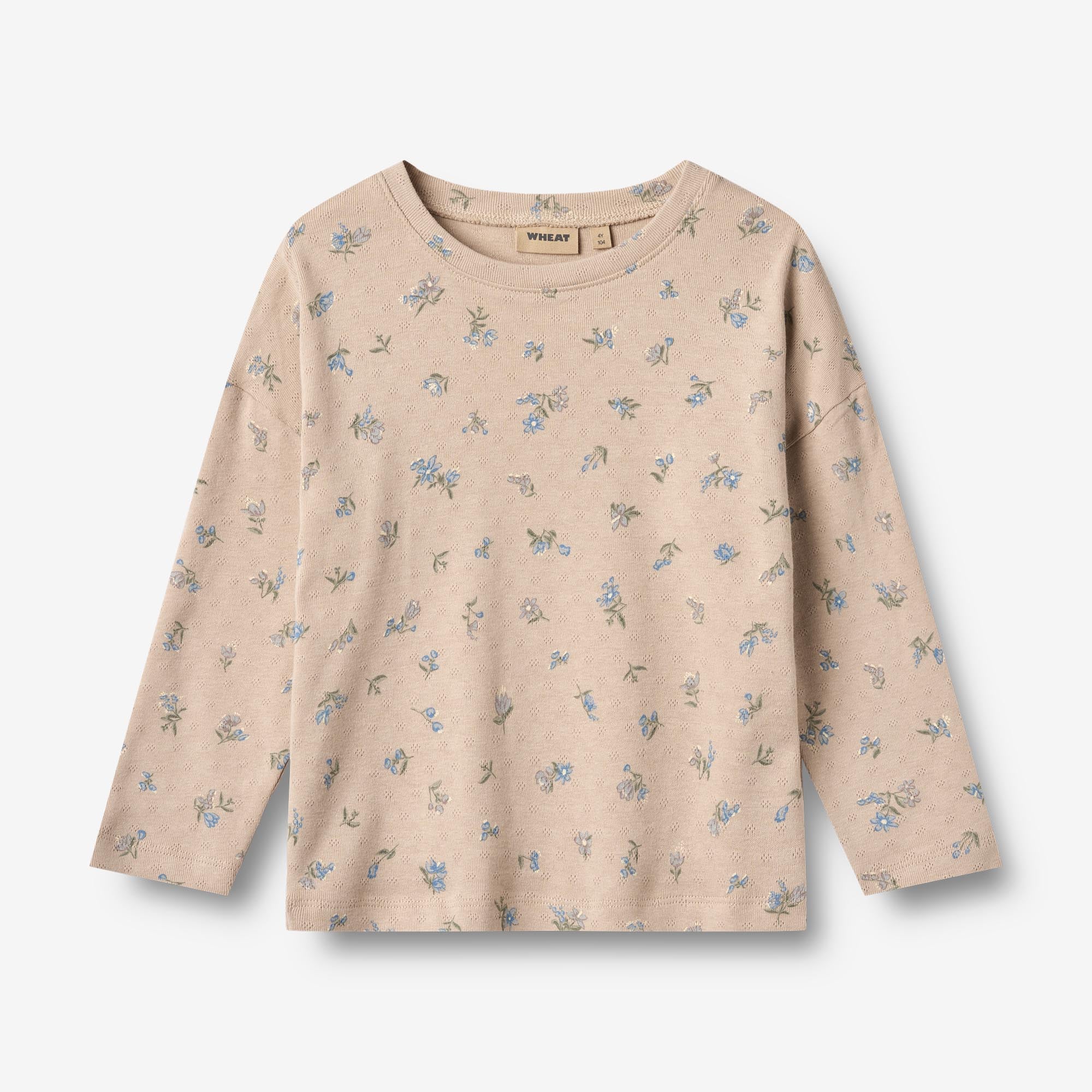 wheat-thilda-langarmshirt-warm-sand-flowers-bio-baumwolle image 1