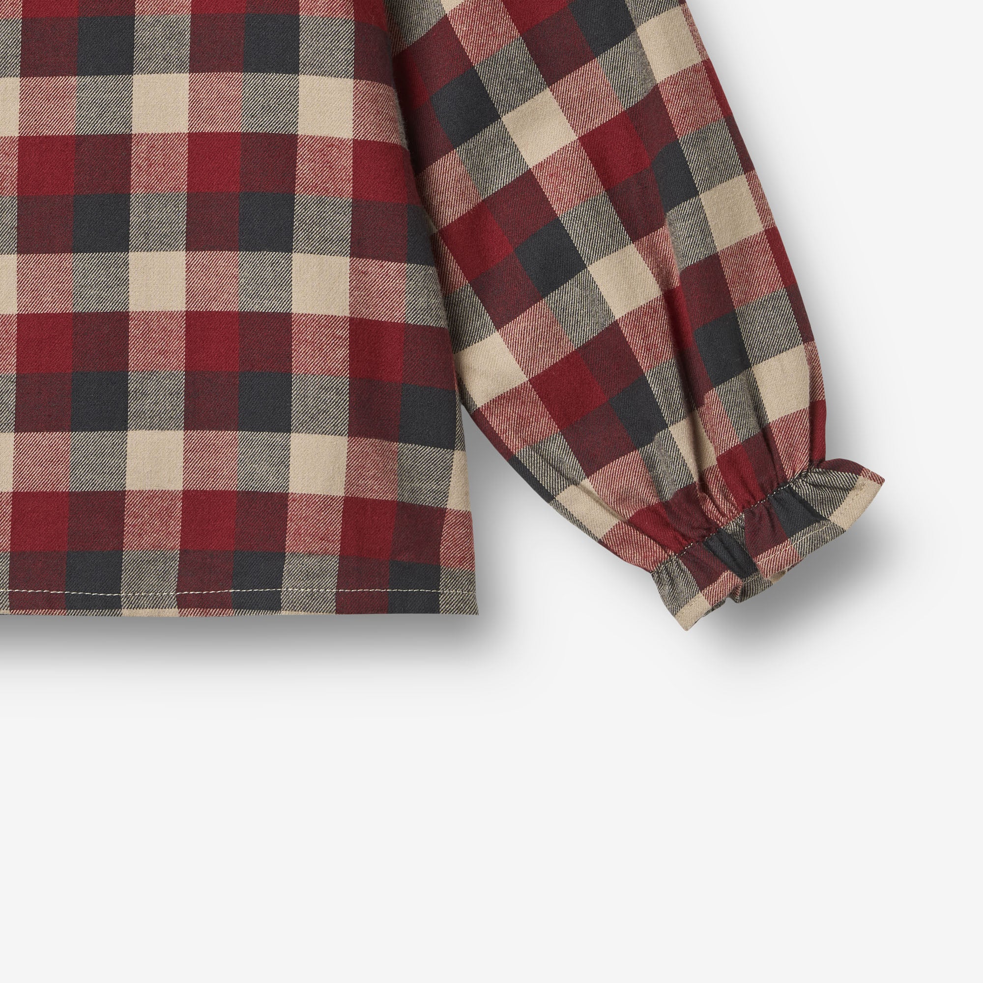 wheat-elin-red-blue-check-bluse-langarm-m-dchen-bio image 2