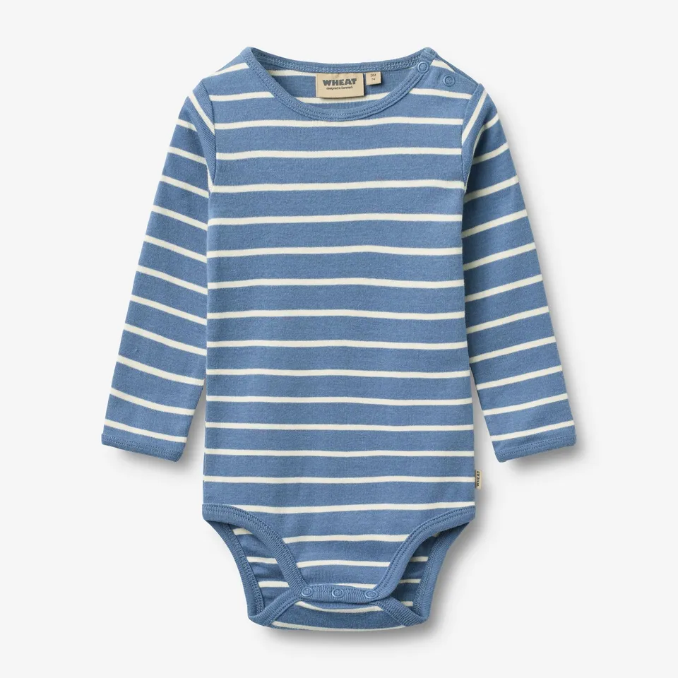 wheat-berti-body-l-s-babybody-blaue-streifen-bio-baumwolle image 1