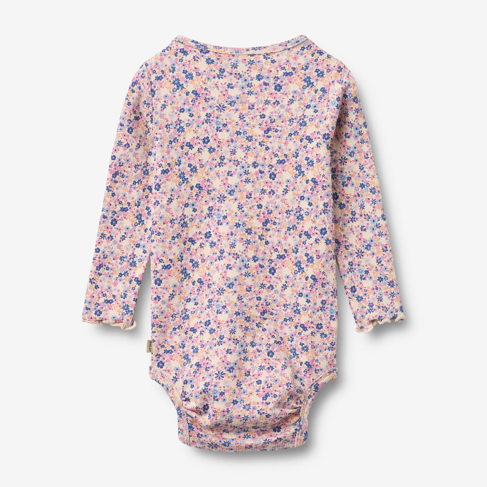 wheat-rie-langarmbody-pink-blue-flowers-bio-baumwolle image 2