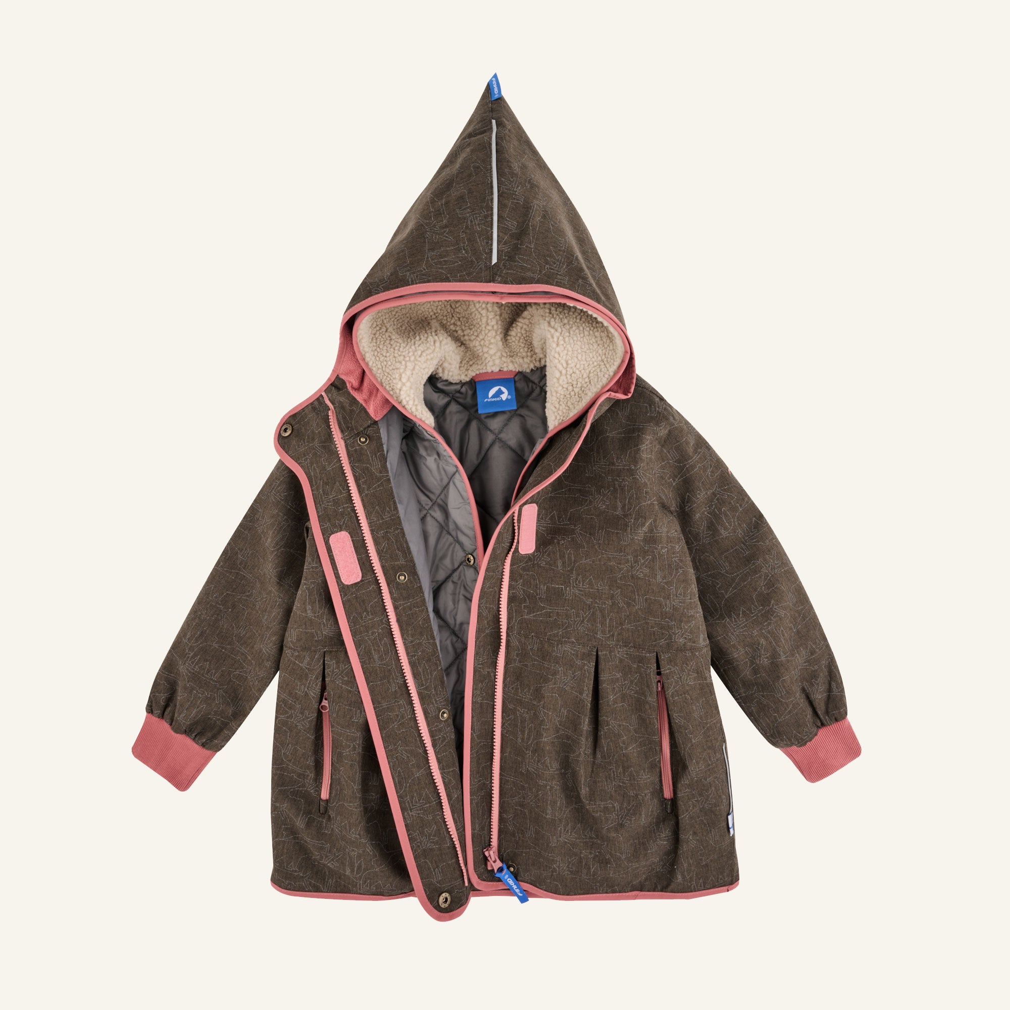 finkid-aina-ice-2in1-winterjacke-chocolate-110-120-wasserdicht image 4