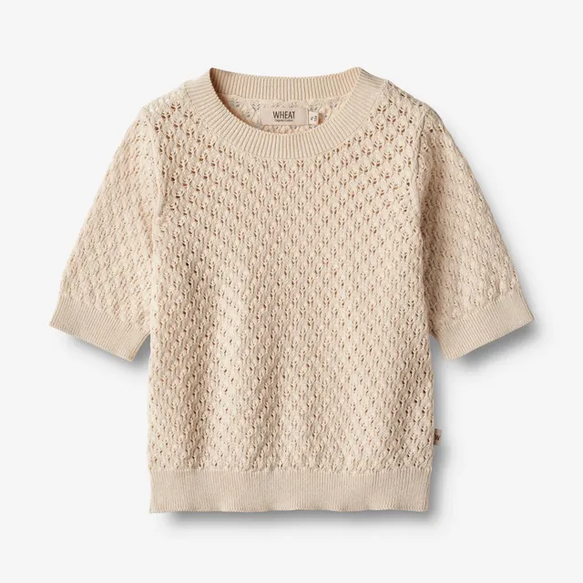 wheat-alva-stricktop-sandshell-m-dchen-t-shirt-bio-baumwolle image 1