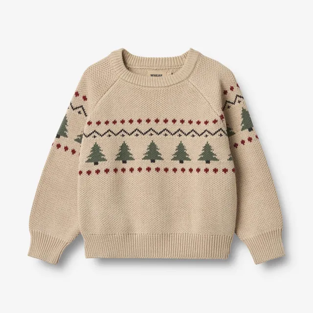 wheat-balou-jacquard-pullover-warm-sand-bio-baumwolle image 1