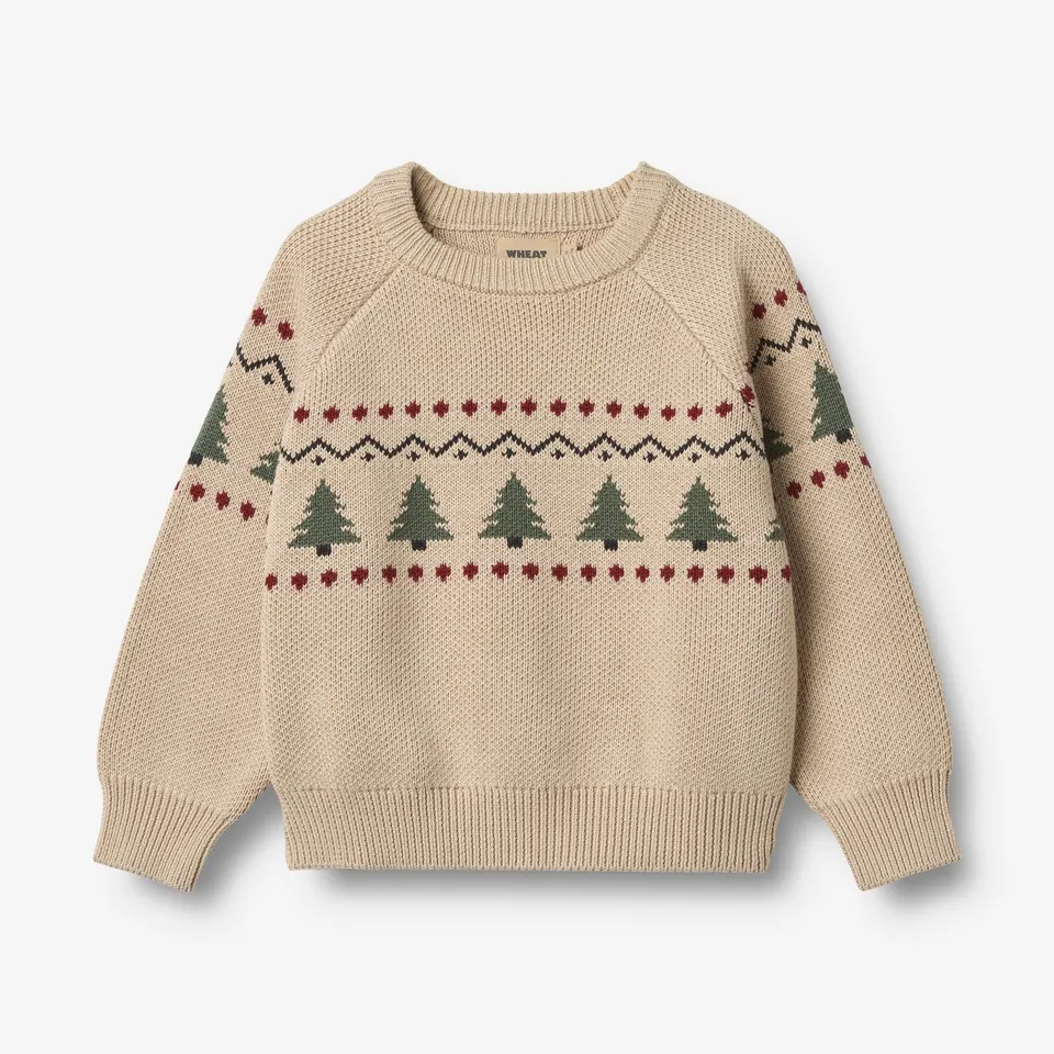 wheat-balou-jacquard-pullover-warm-sand-bio-baumwolle image 1