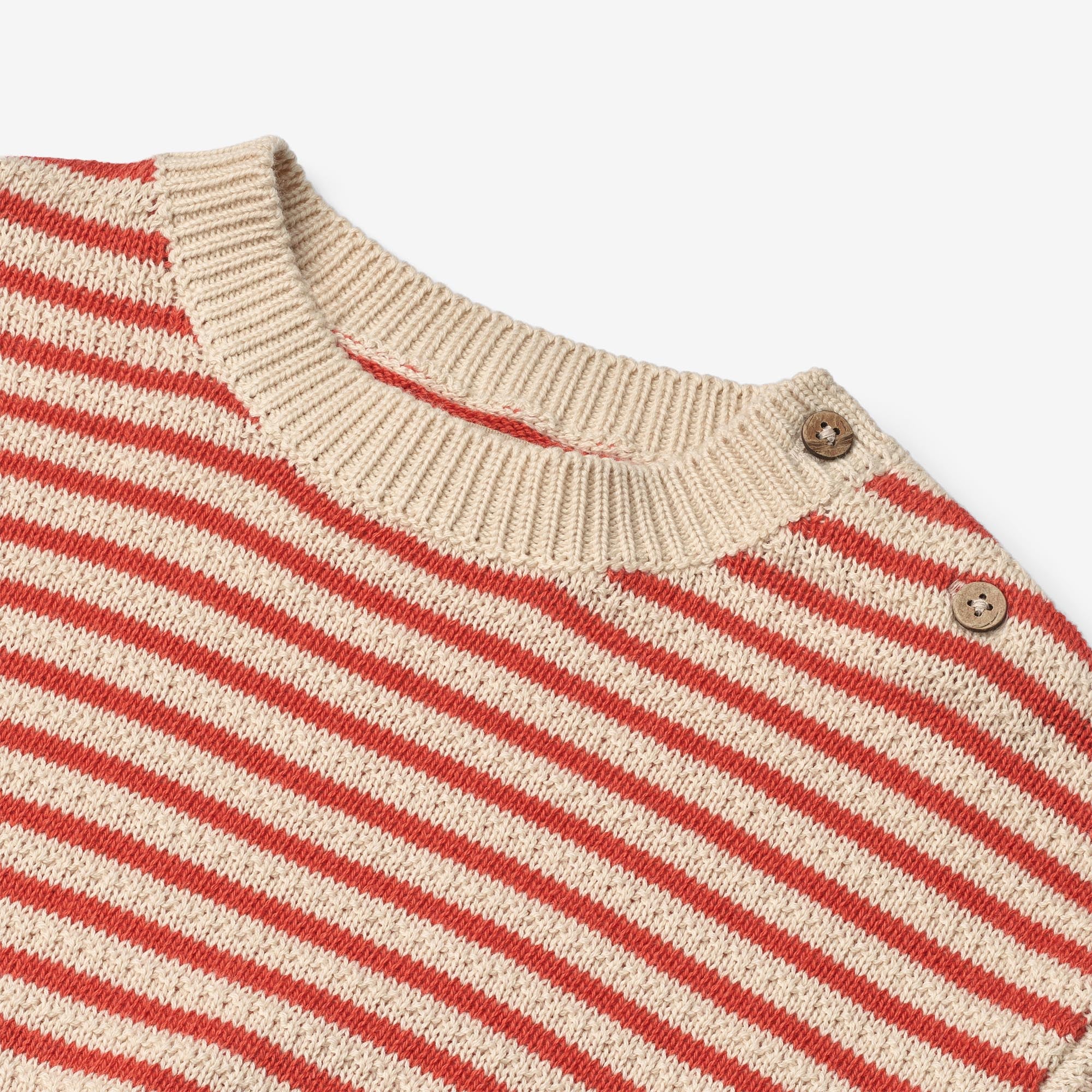 wheat-leise-strickpullover-baby-red-stripe-bio image 4