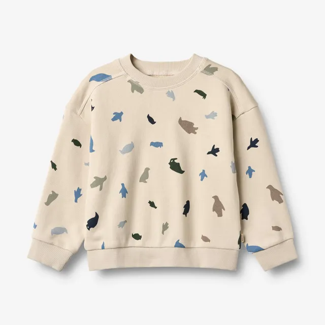 wheat-sweatshirt-sandro-offwhite-penguins-pinguin-pullover image 1