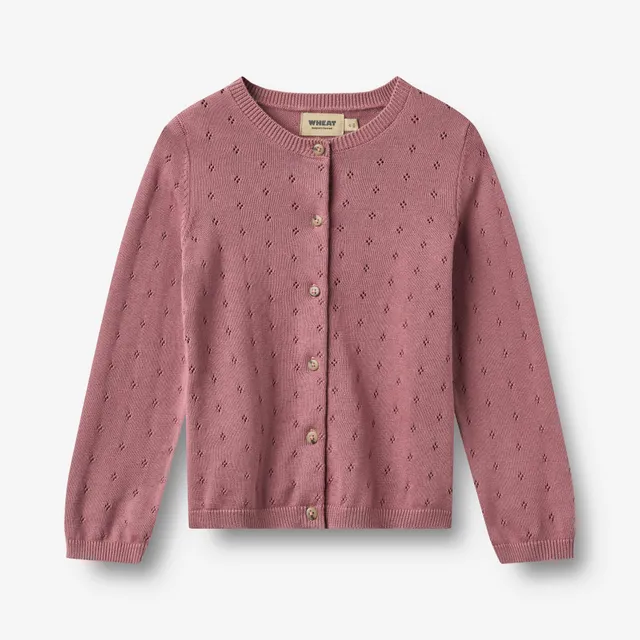 wheat-maia-strickjacke-kinder-warm-lilac-bio-baumwolle image 1