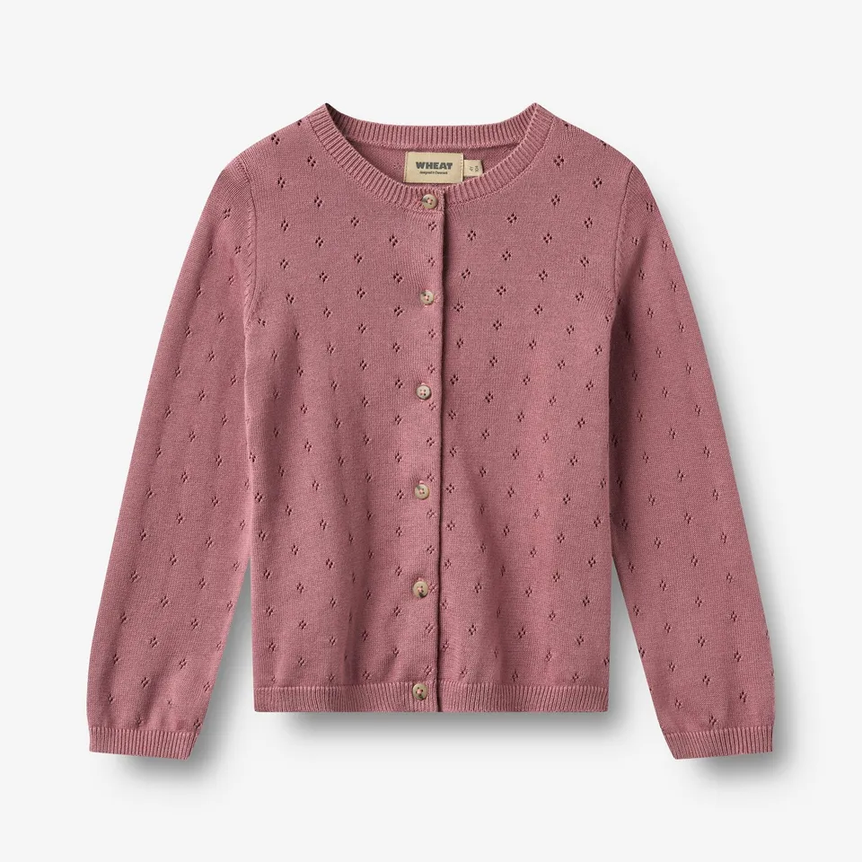 wheat-maia-strickjacke-kinder-warm-lilac-bio-baumwolle image 1