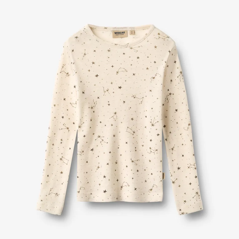 wheat-alfie-woll-shirt-eggshell-stars-langarm-merinowolle image 1
