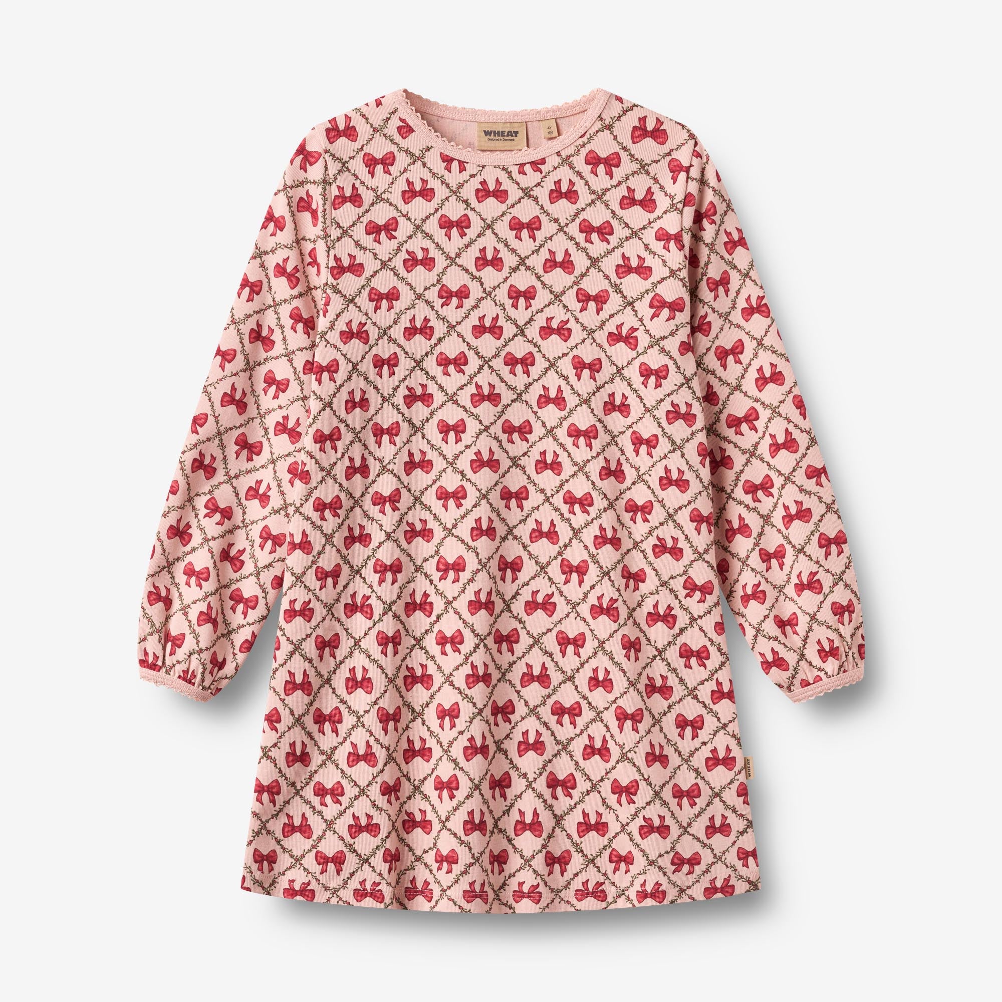 wheat-clothing-nachthemd-elinor-dim-rose-bows-bio-baumwolle image 1