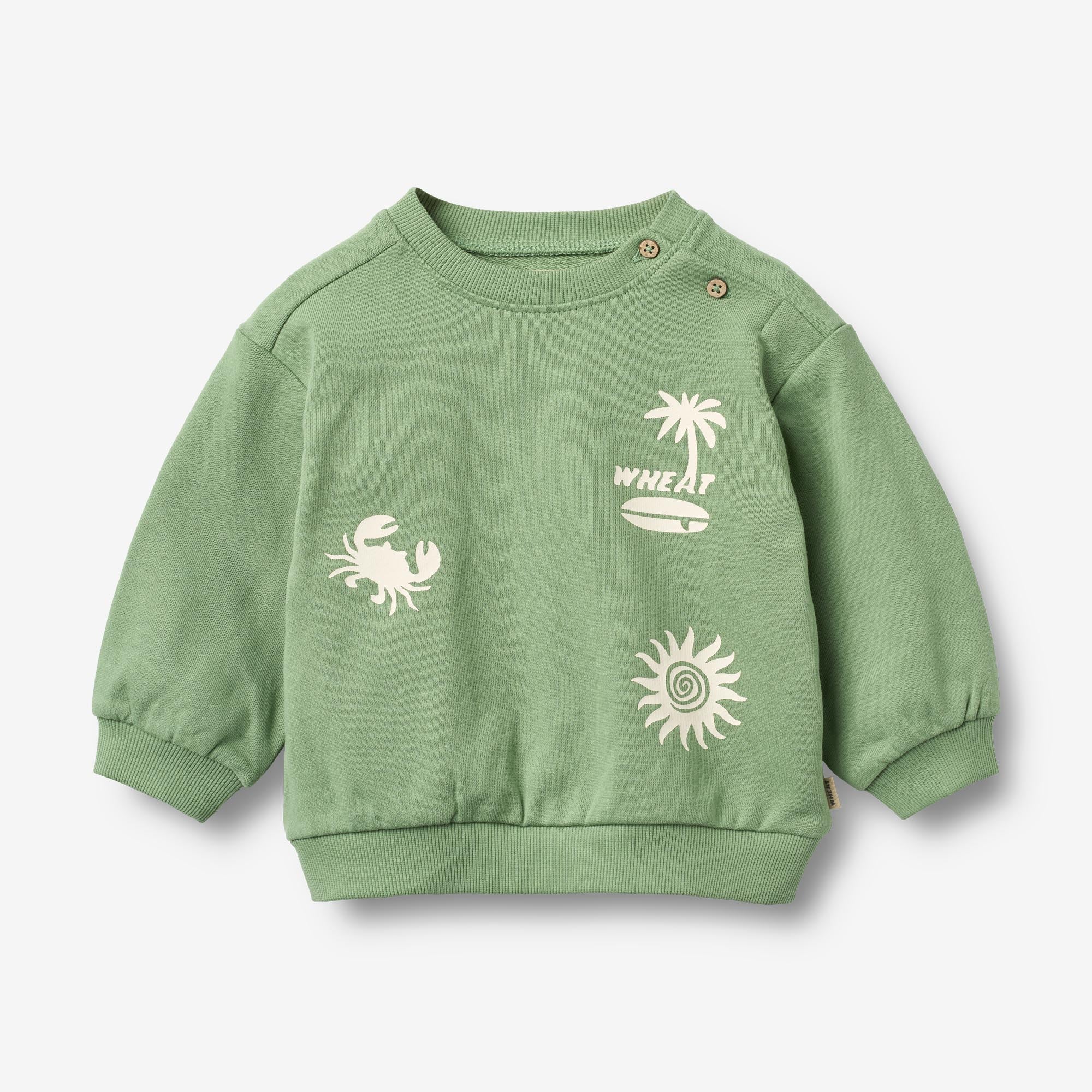 wheat-elliot-sweatshirt-baby-jade-green-bio-baumwolle image 1