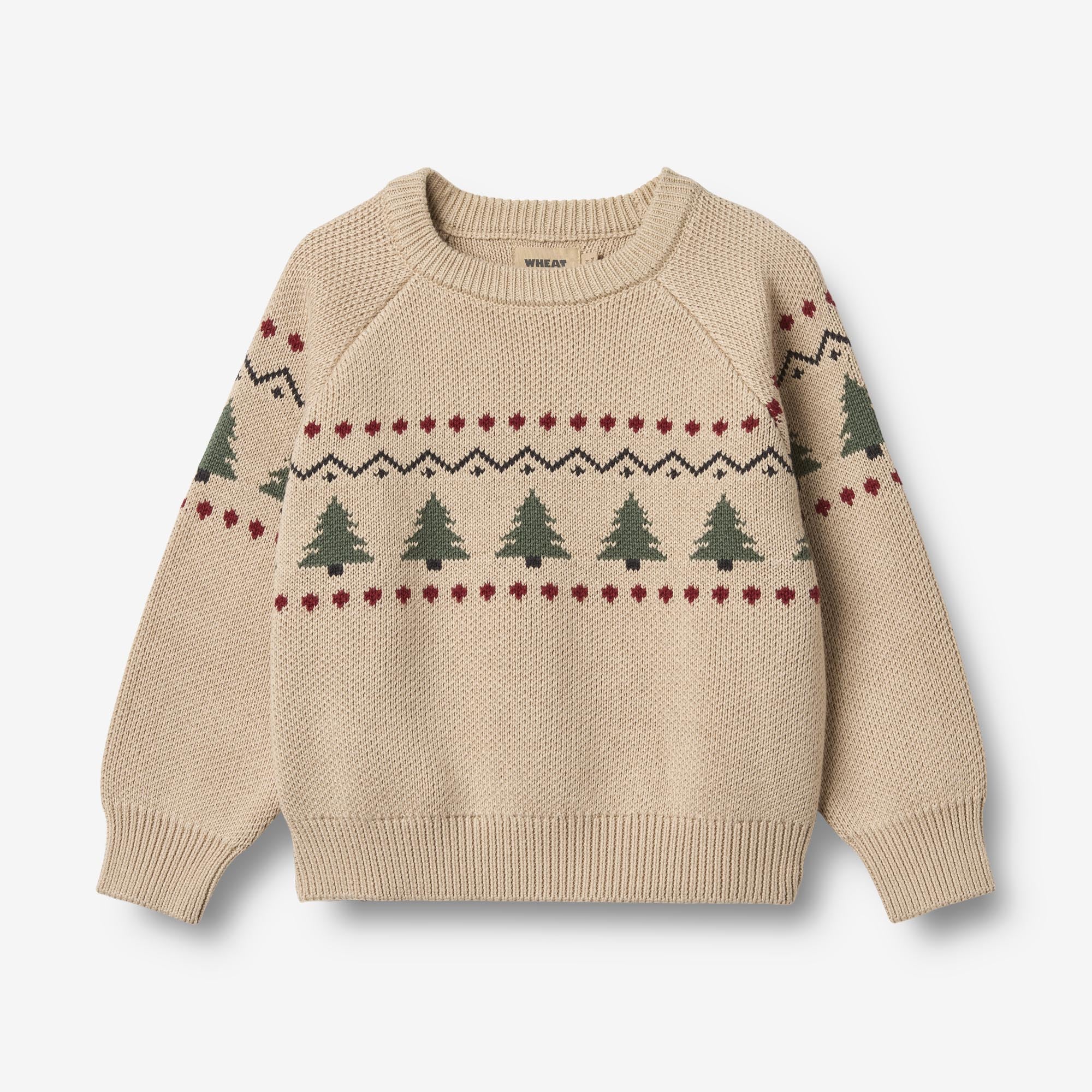 wheat-balou-jacquard-pullover-warm-sand-bio-baumwolle image 1
