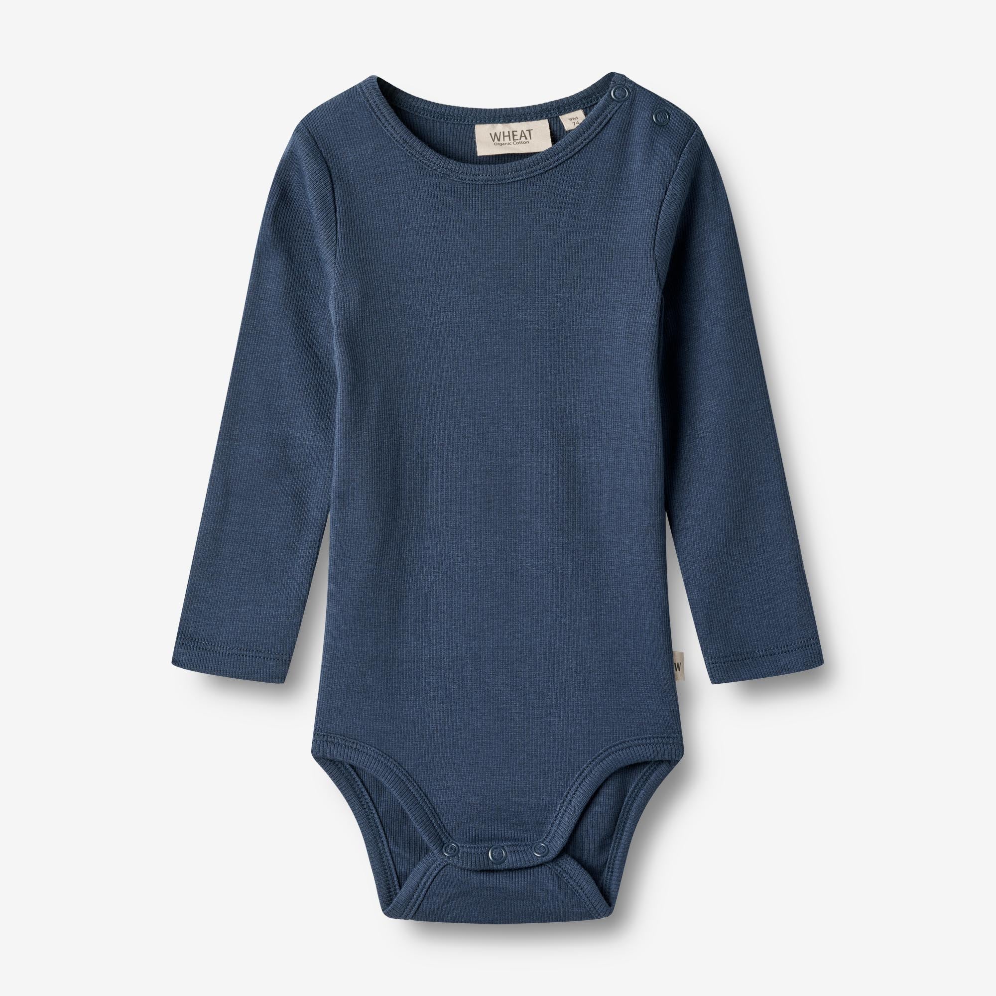 wheat-spencer-langarm-body-blue-waves-bio-baumwolle image 1