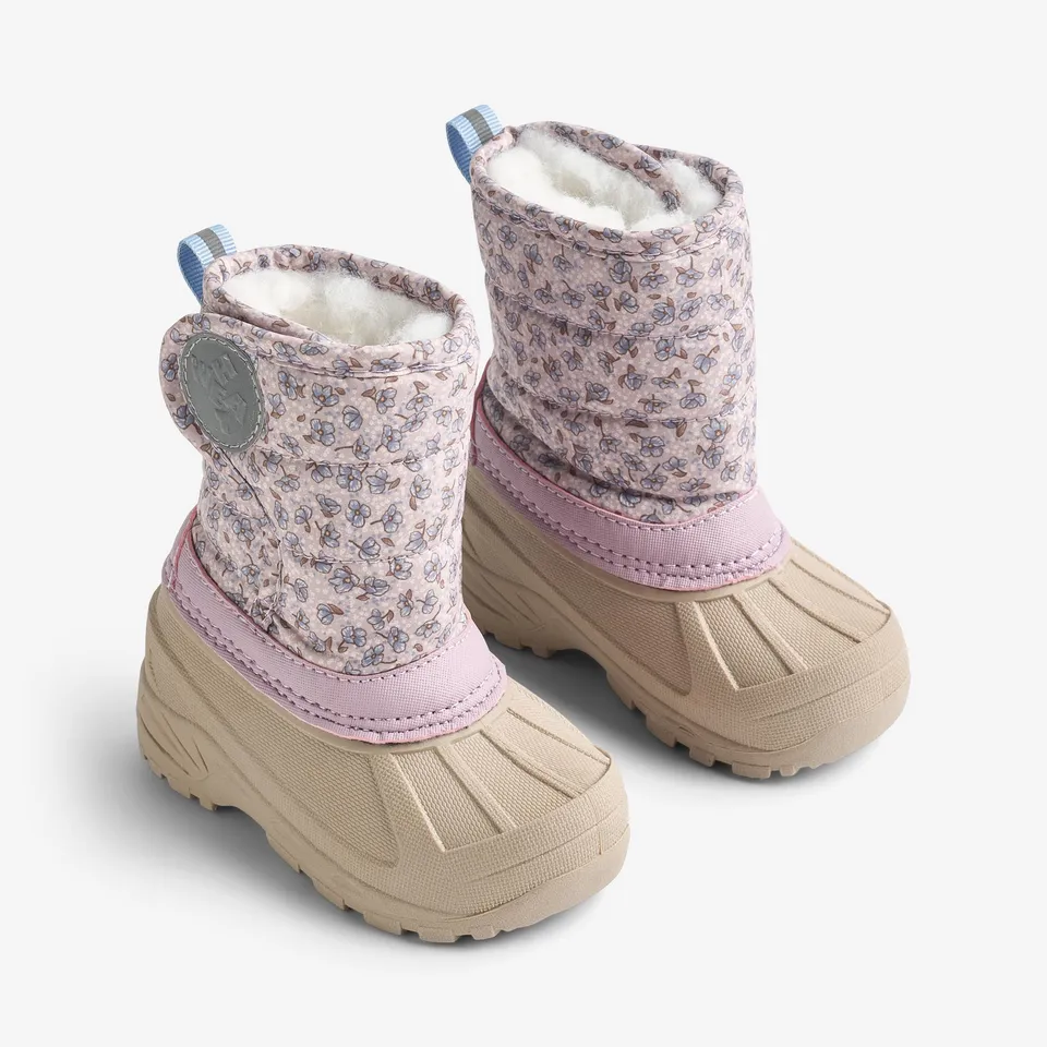 wheat-winty-winterstiefel-lilac-blue-flowers-wollfutter-24-35 image 1