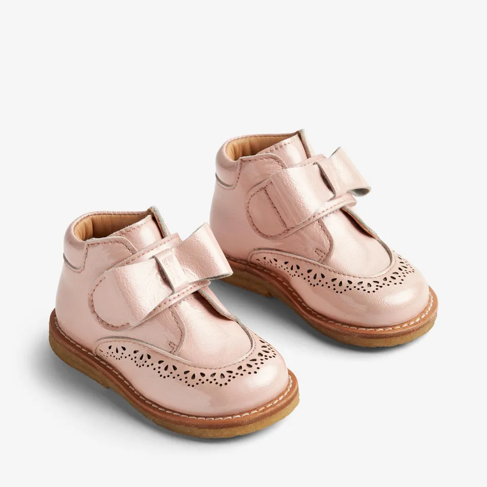 wheat-bowy-bootie-velcro-lauflernschuhe-rose-ballet-leder image 1