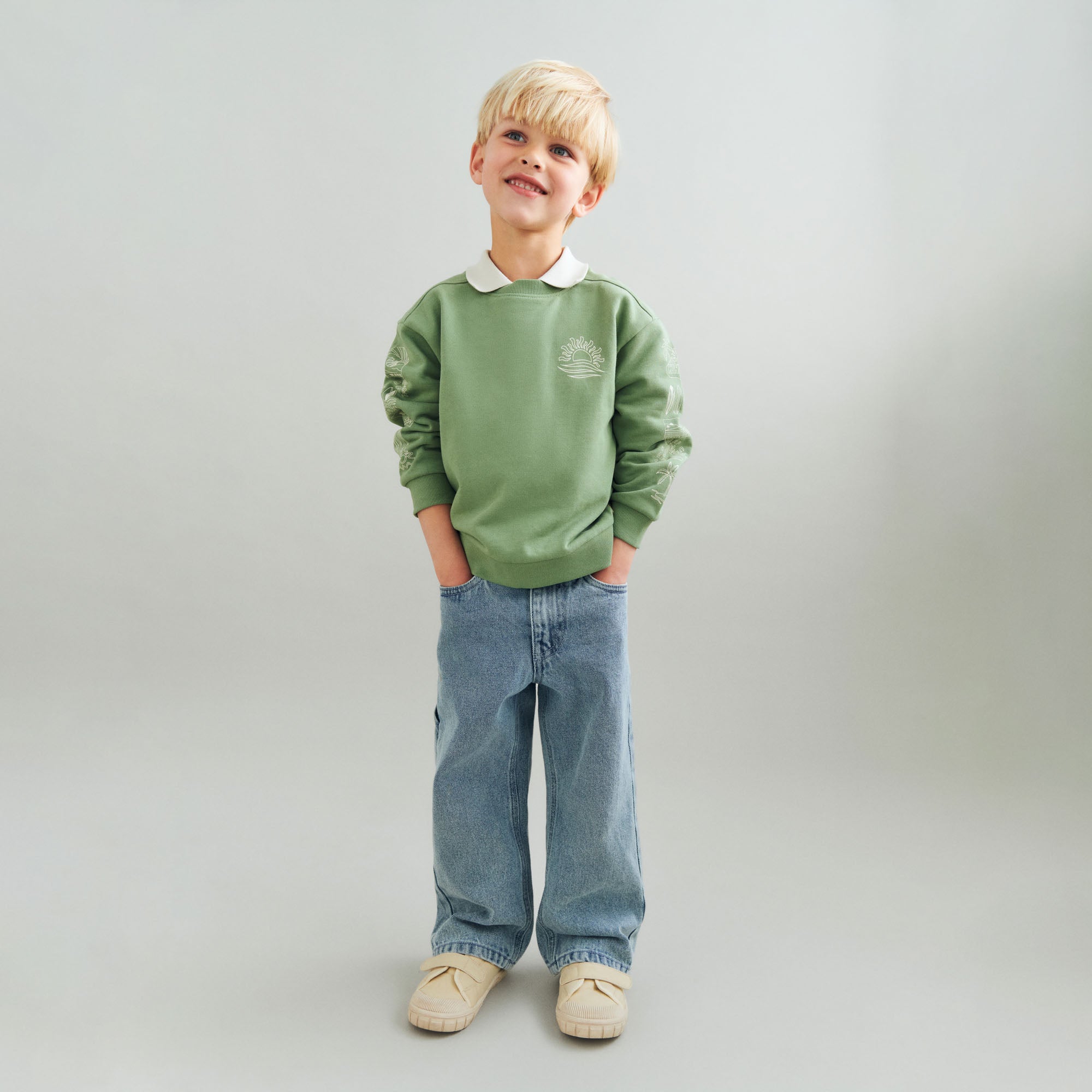wheat-ellis-sweatshirt-jade-green-bio-baumwolle-kinder image 2