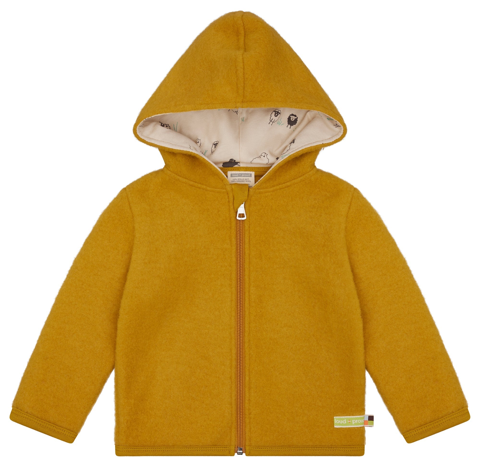 loud-proud-classics-merino-wollfleece-jacke-mit-kapuze-curry image 1