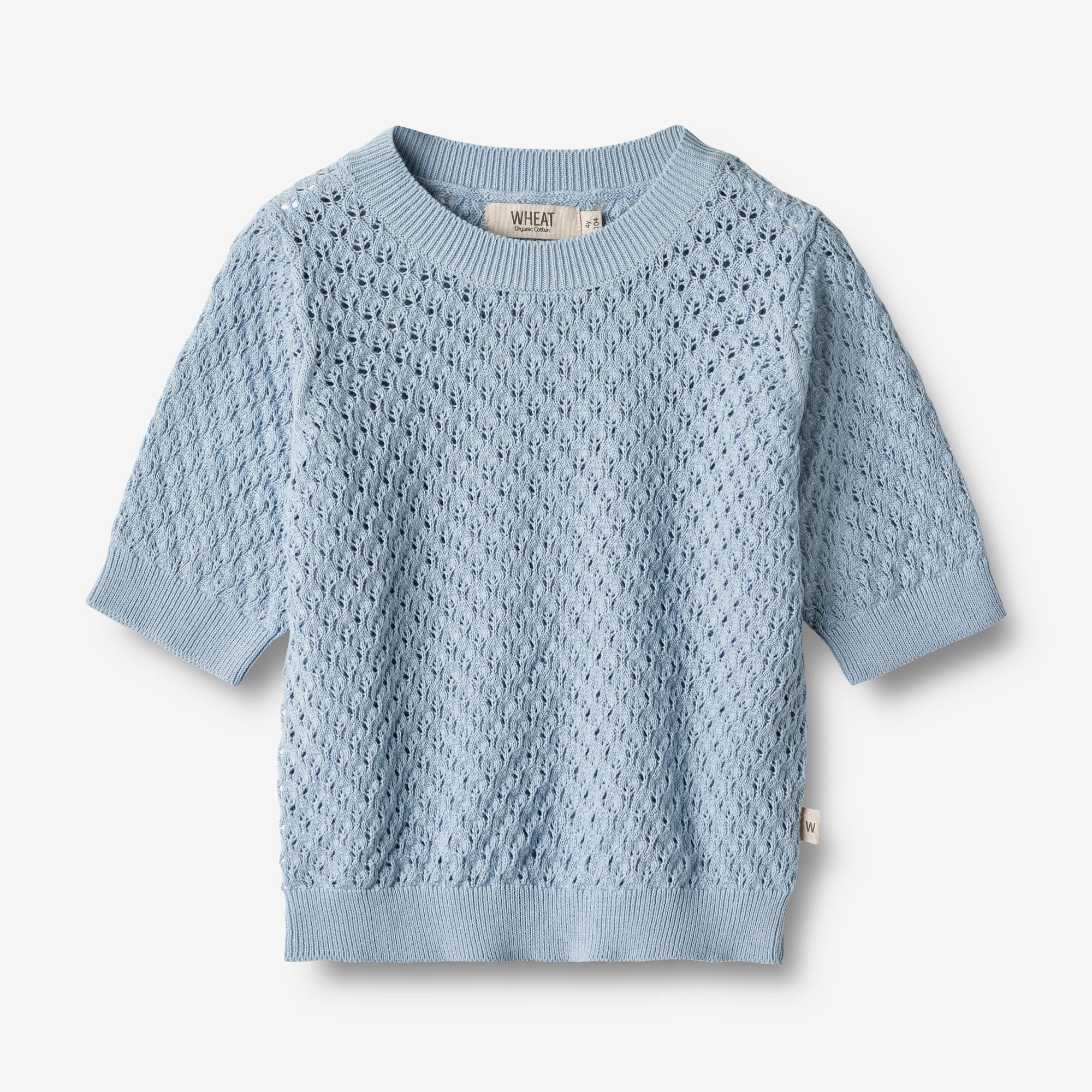 wheat-knit-top-alva-kinder-t-shirt-blue-summer-bio-baumwolle image 1