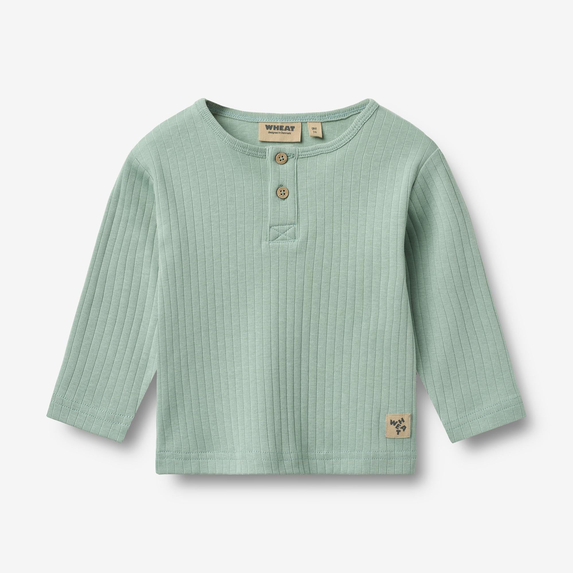 wheat-clothing-t-shirt-l-s-morris-langarmshirt-green-pool-bio image 1