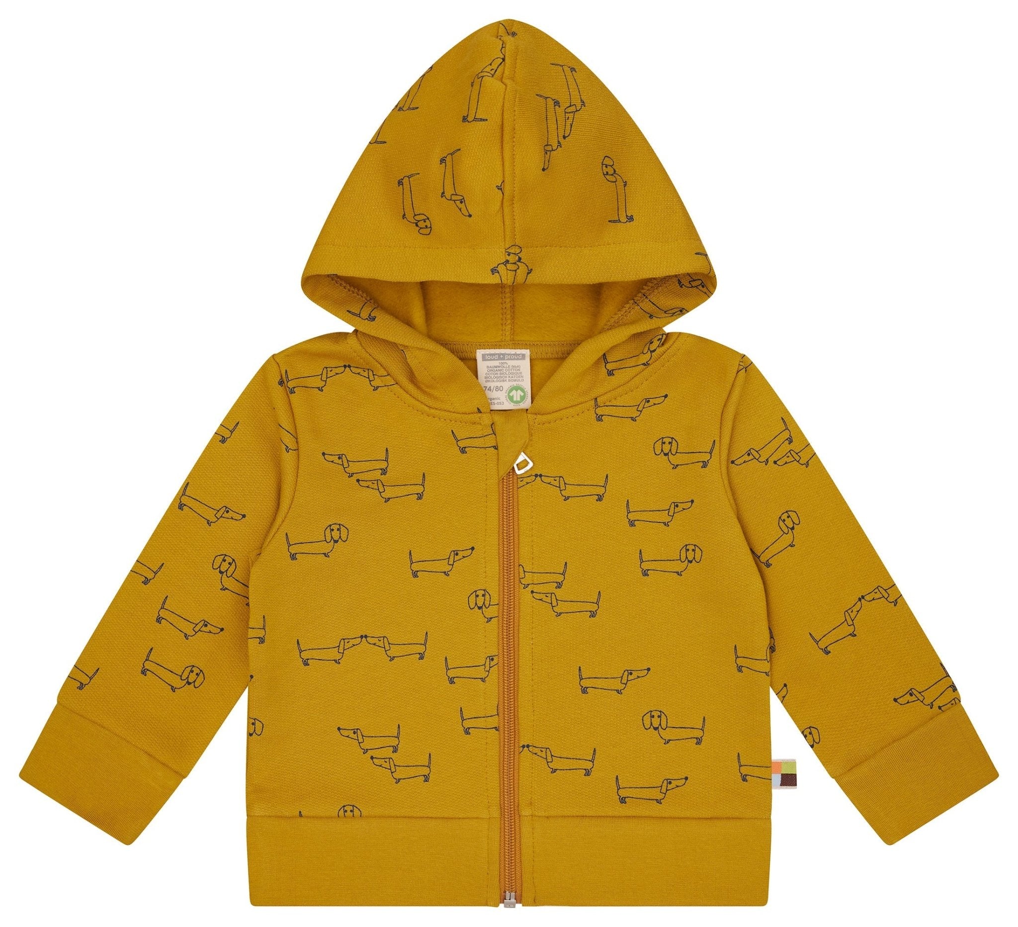 loud-proud-classics-sweatjacke-kapuze-curry-dackel image 1