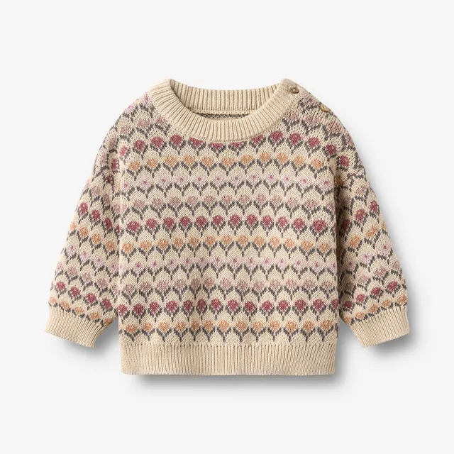 wheat-jacquard-pullover-harlow-baby-strickpullover-offwhite-baumwolle image 1