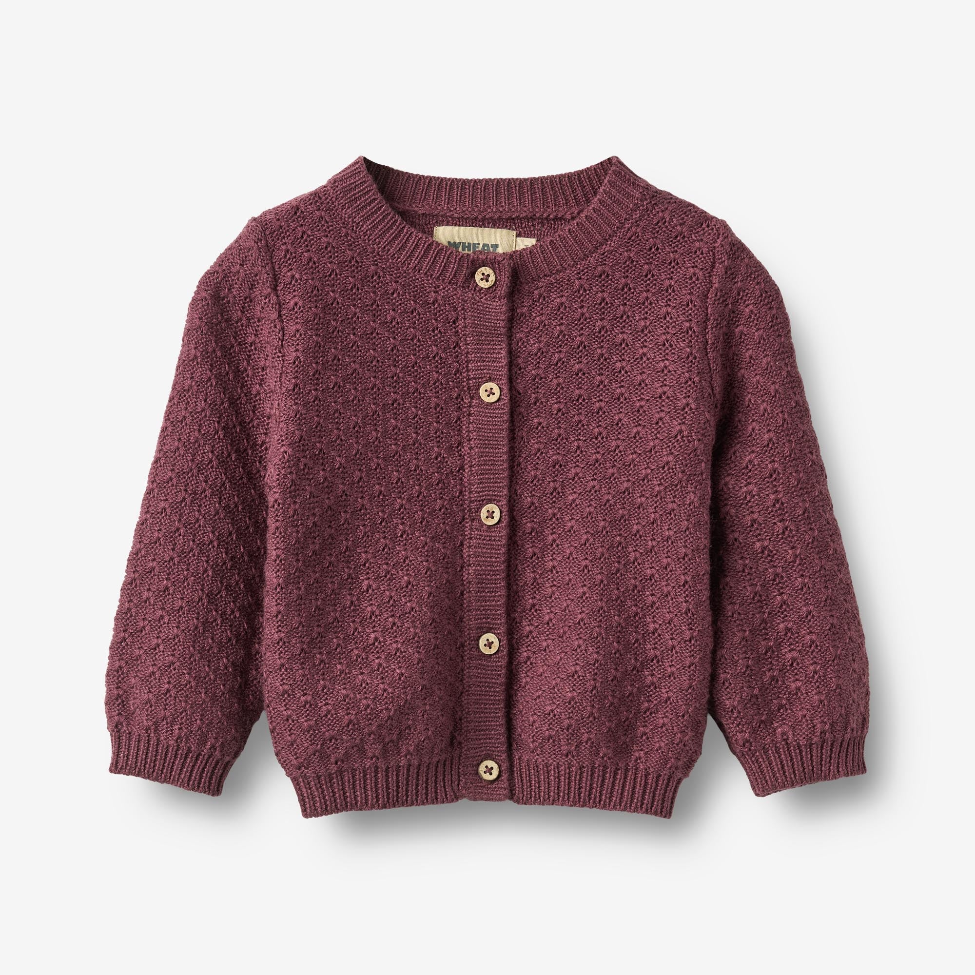 wheat-magnella-strickjacke-eggplant-bio-baumwolle image 1