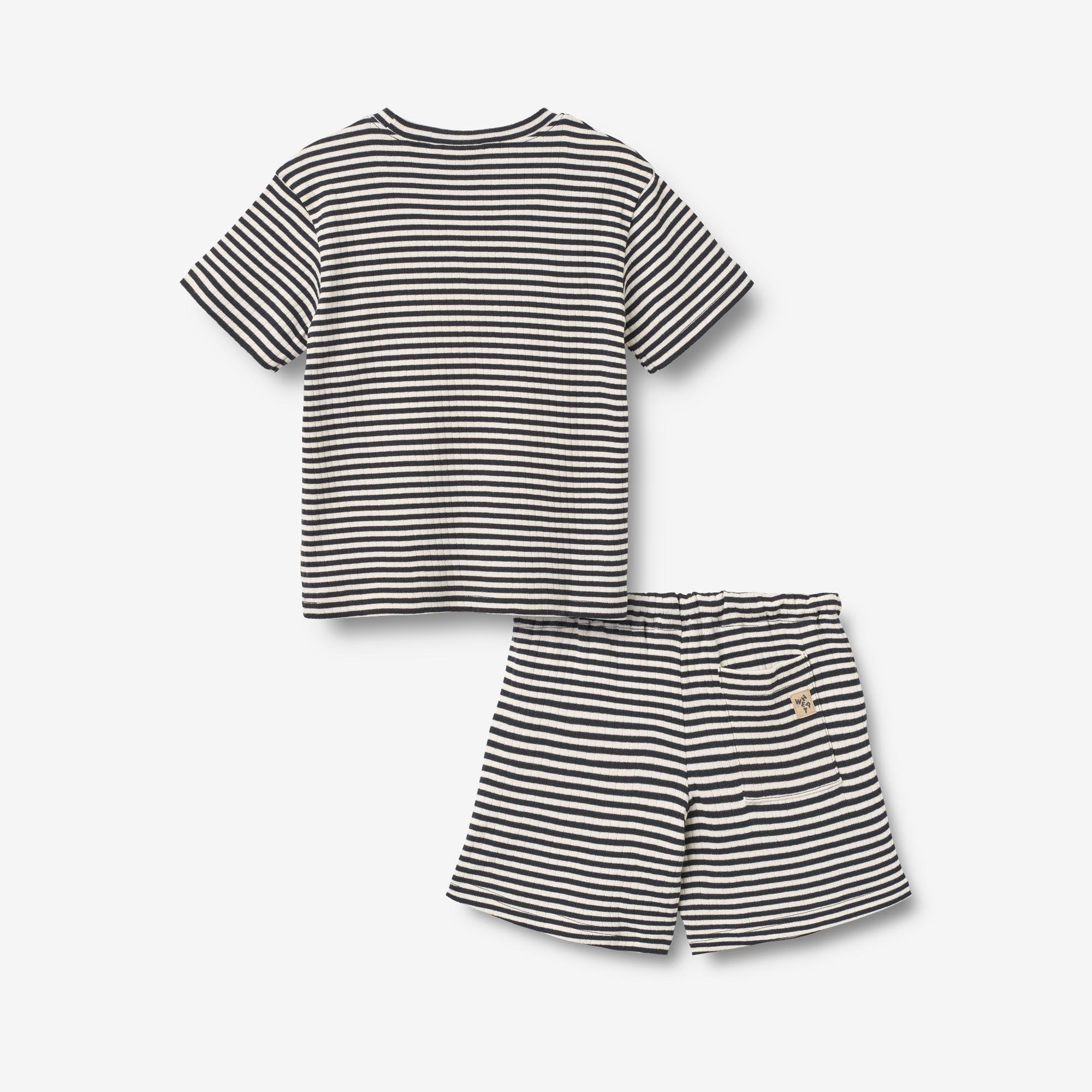 wheat-fabian-set-t-shirt-shorts-navy-rib-stripe-biobaumwolle image 2